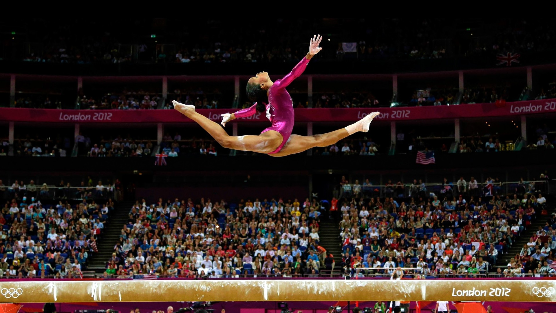 Gabby Douglas Gymnastics Jump Olympics Stop Action 1920x1080