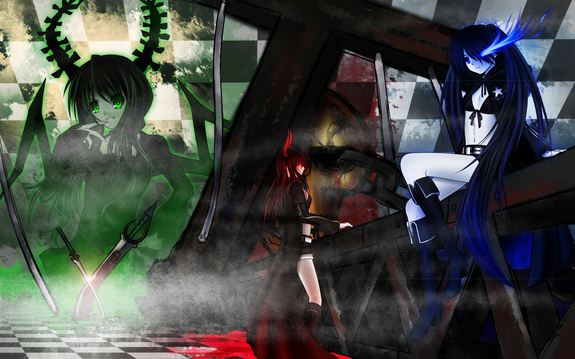 Black Gold Saw Black Rock Shooter Dead Master Black Rock Shooter 2000x1250