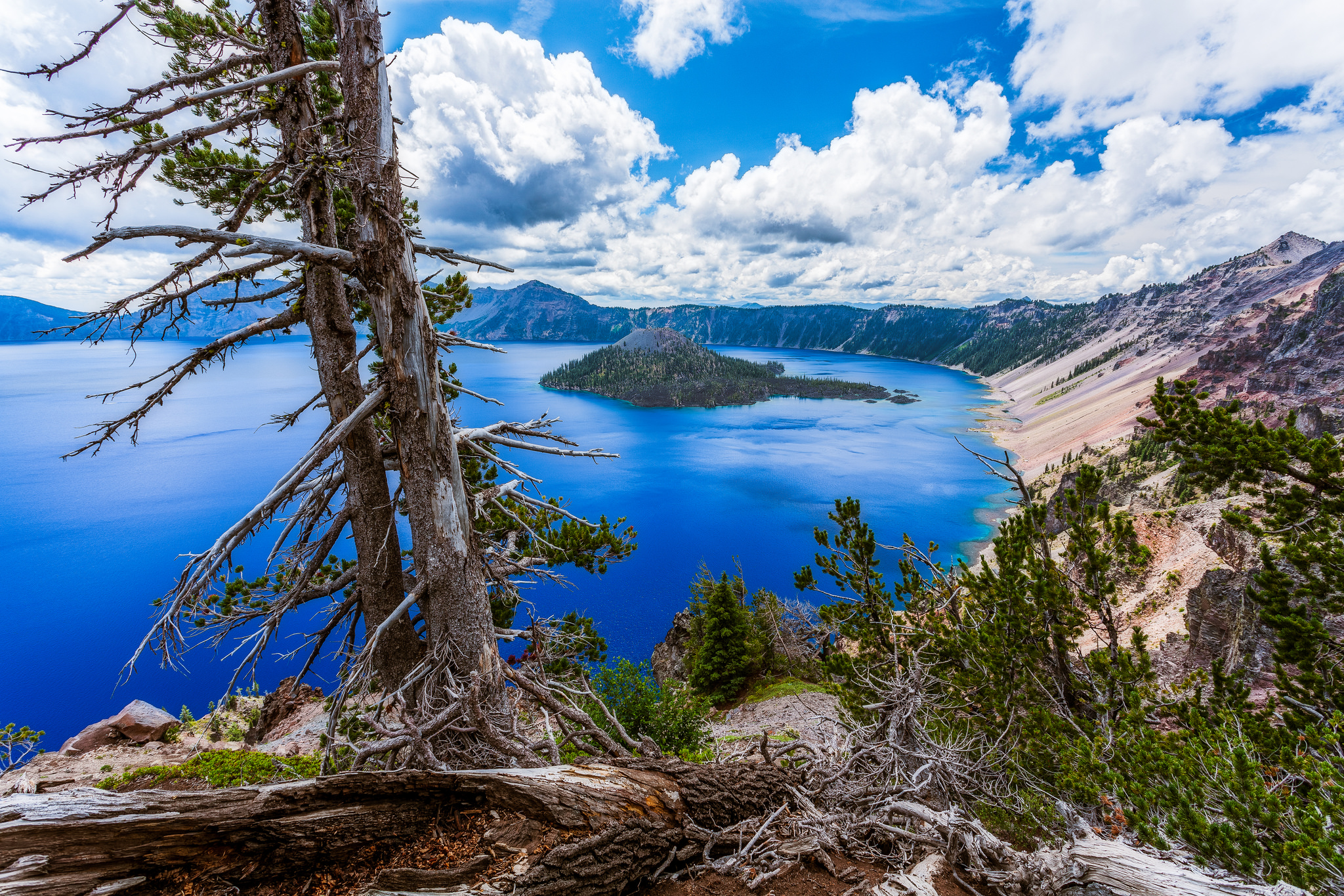 Cloud Crater Lake Crater Lake National Park Forest Island Lake Mountain 2048x1365