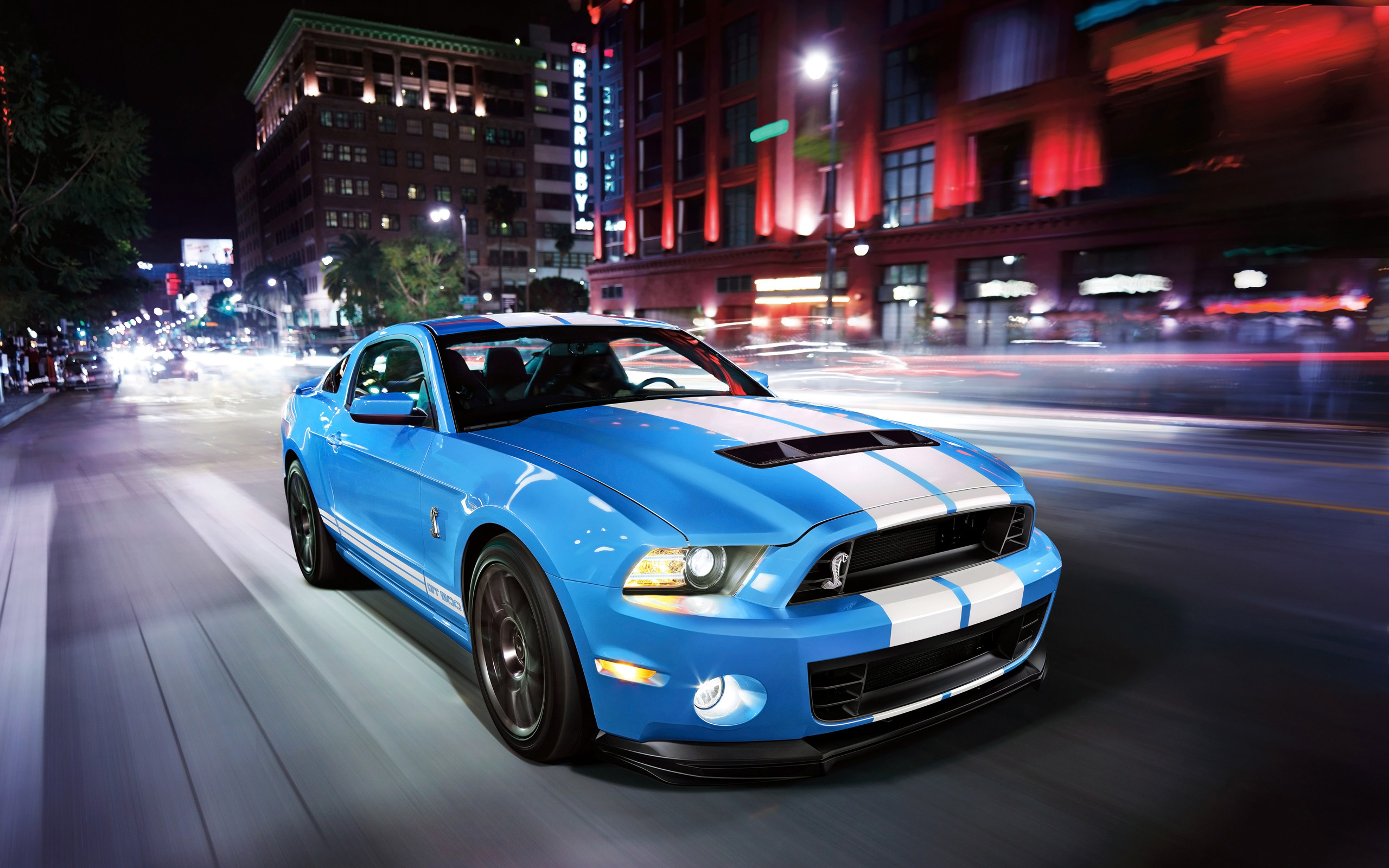 Blue Car Car Ford Ford Mustang Ford Mustang Shelby Gt500 Muscle Car Vehicle 2560x1600