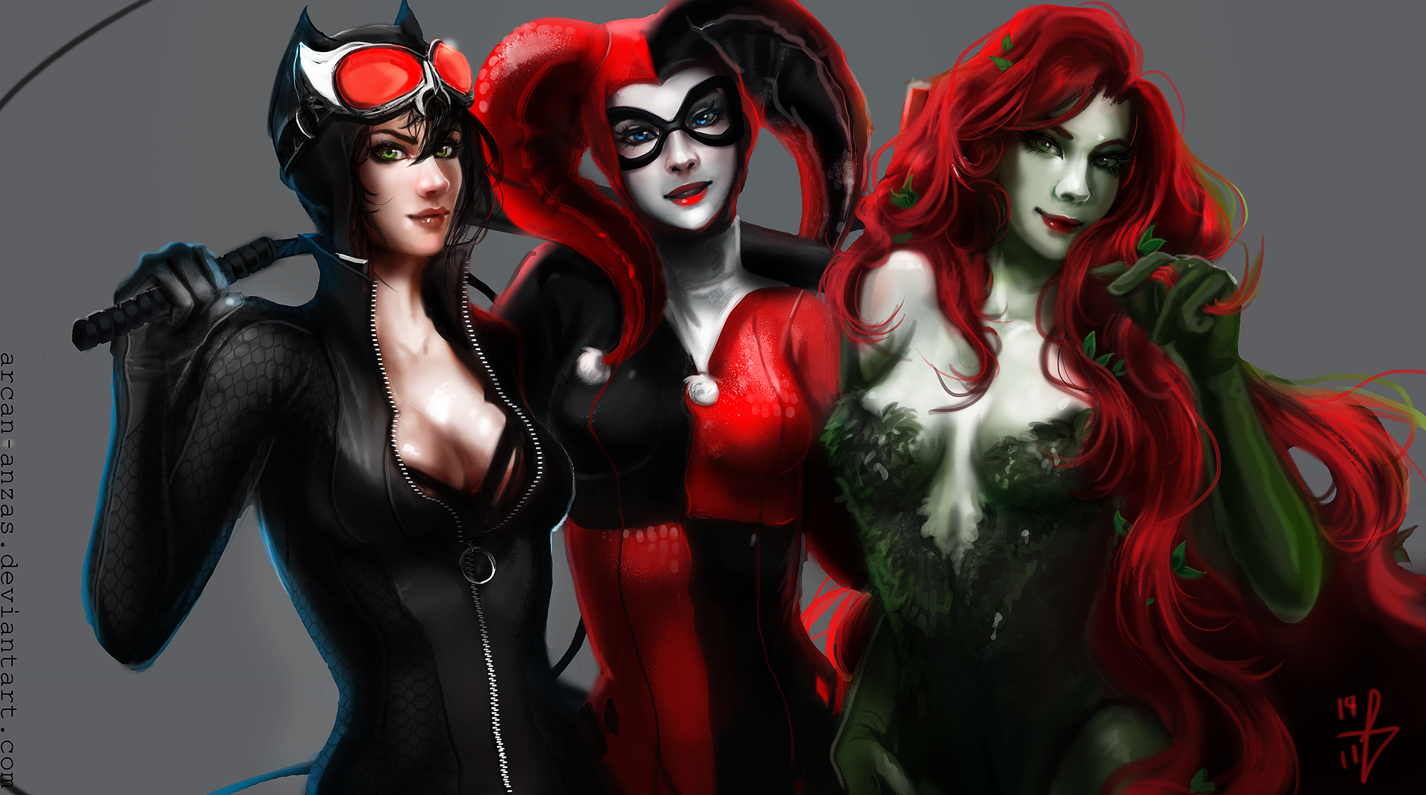 Catwoman Harley Quinn Poison Ivy 2000x1115