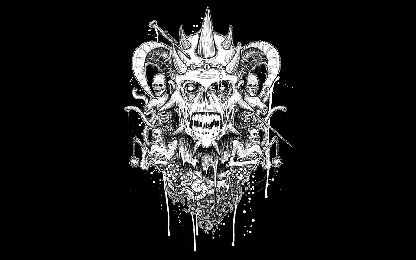 Demon Evil Horror Satan Satanic Skull 1440x900