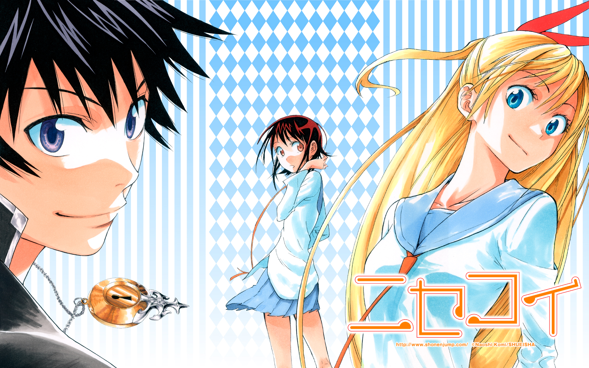 Blonde Blue Eyes Brown Eyes Brown Hair Chitoge Kirisaki Girl Kosaki Onodera Long Hair Raku Ichij Sch 1920x1200