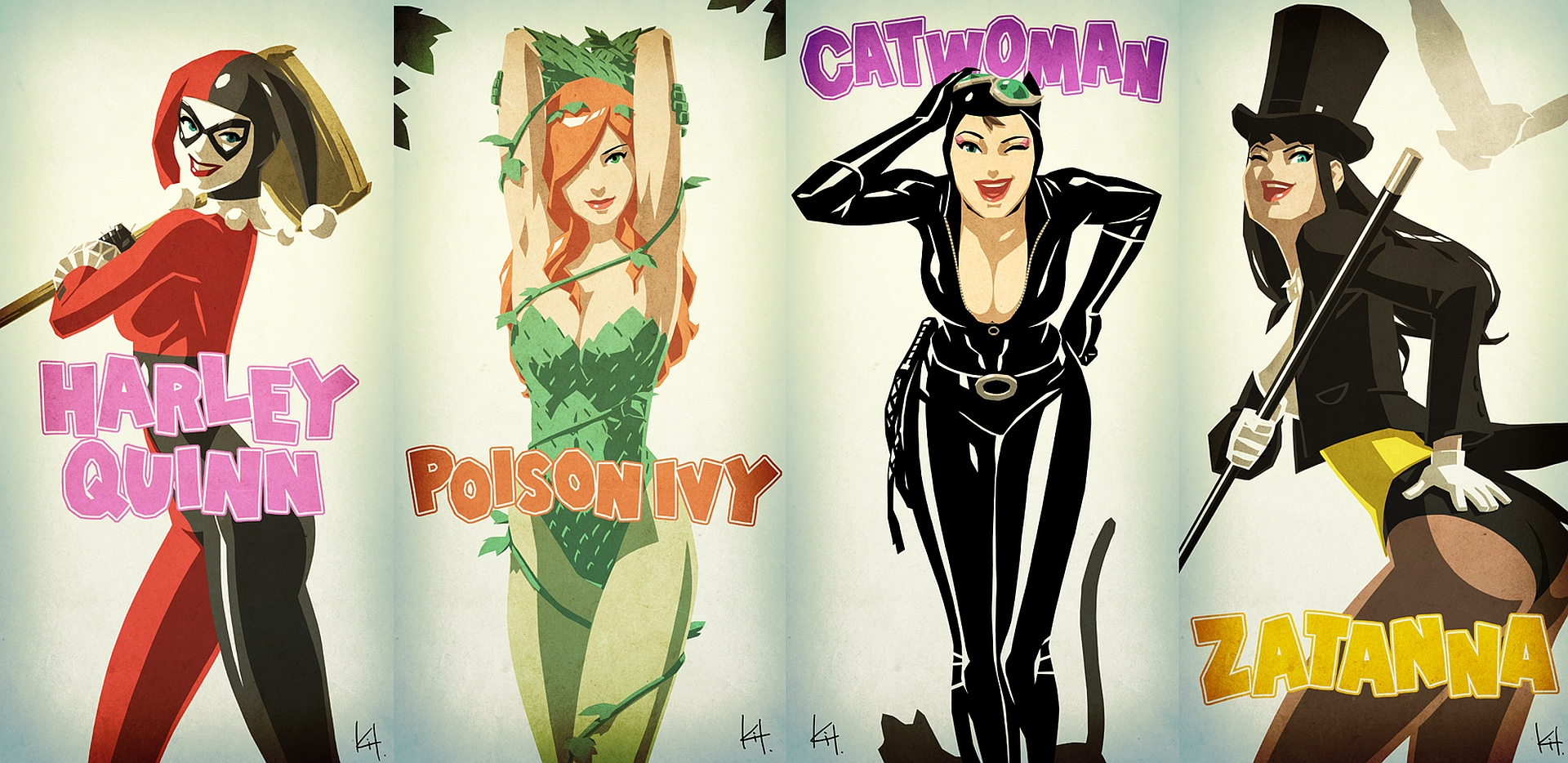 Catwoman Harley Quinn Poison Ivy Zatanna 1920x934