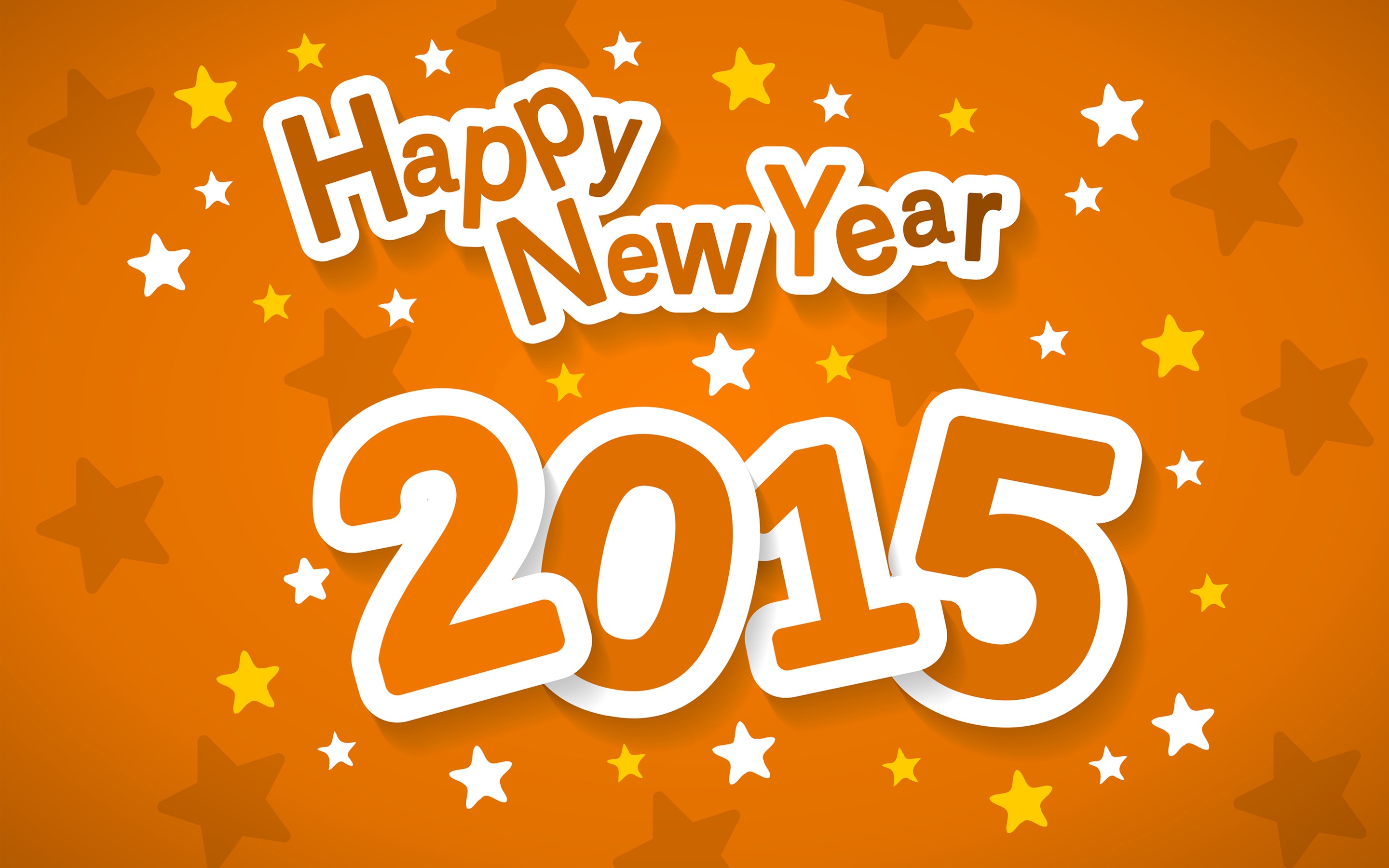 Celebration Holiday New Year New Year 2015 Party Star Stars Orange Color 2880x1800