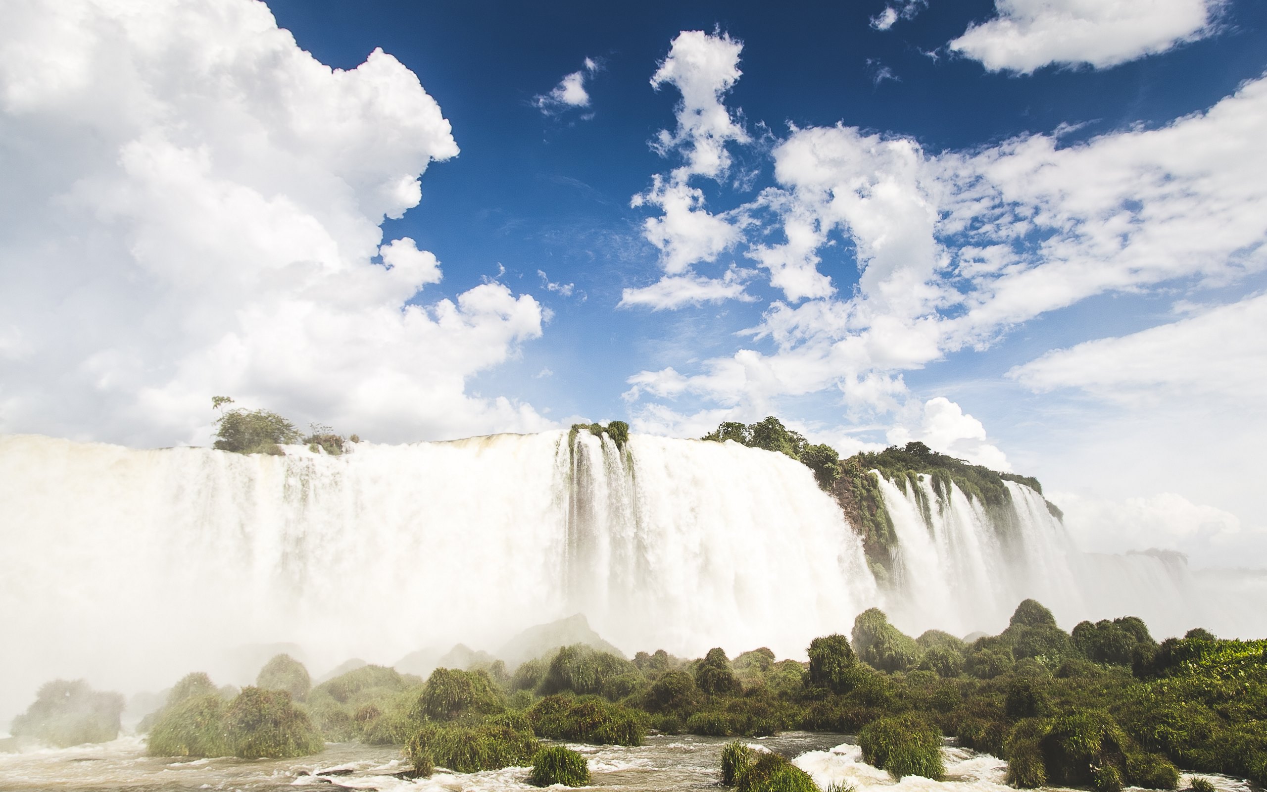 Cloud Iguazu Falls Landscape Waterfall 2560x1600