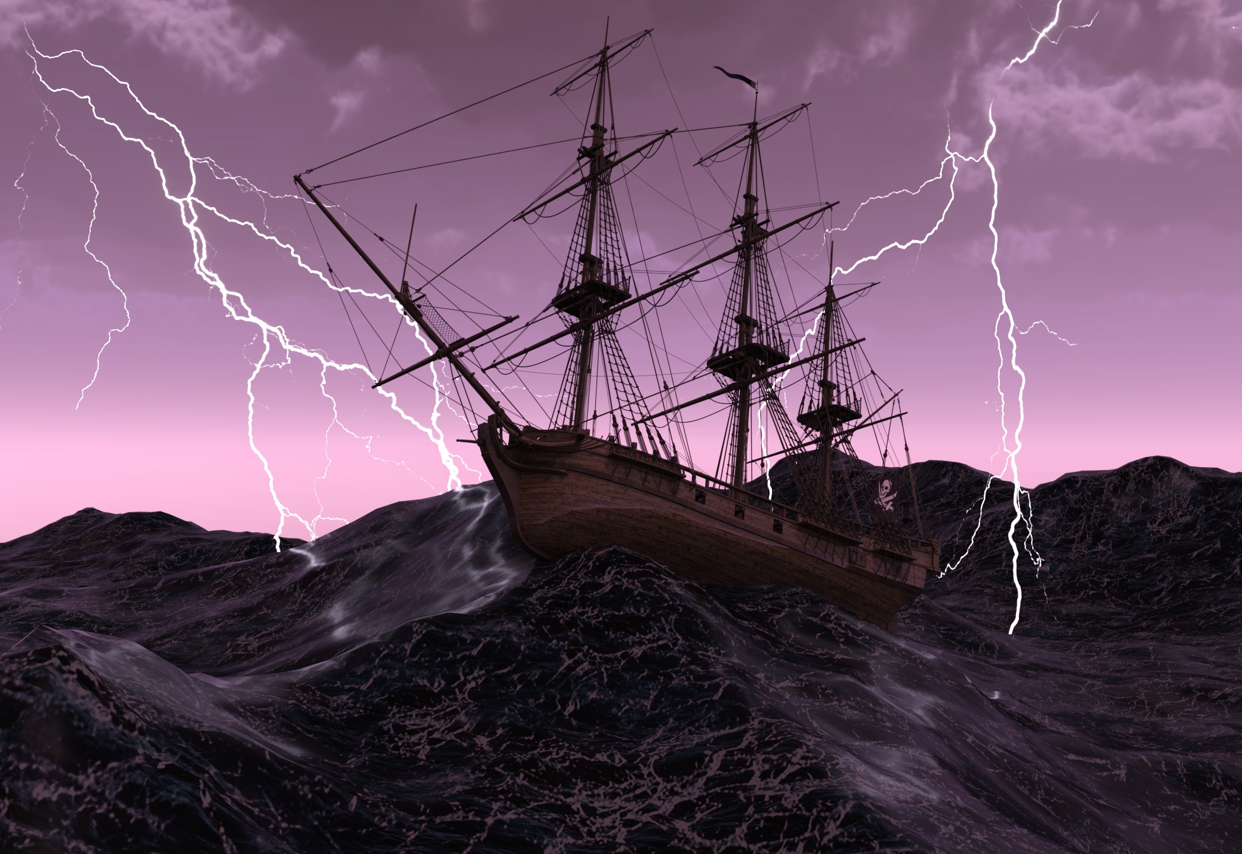 Lightning Pirate Ship Ship 2560x1760