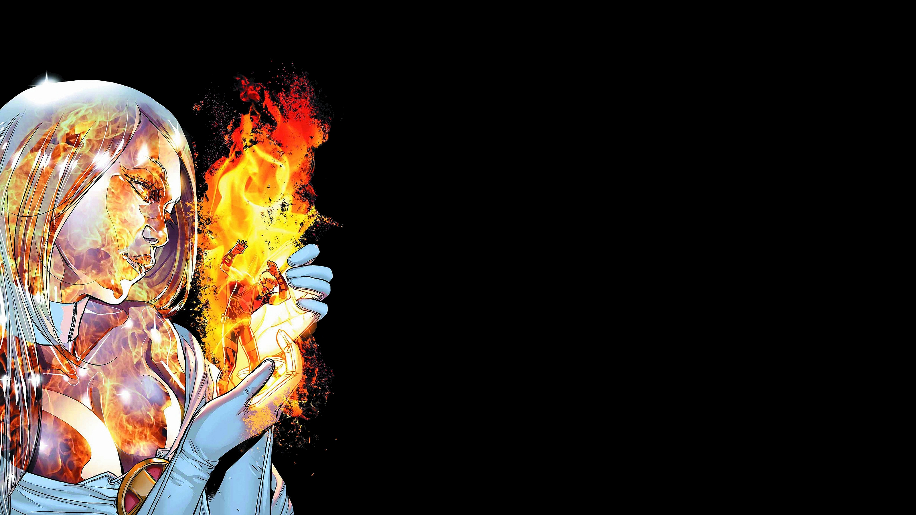 Clint Barton Emma Frost Fire Hawkeye Marvel Comics 3200x1800