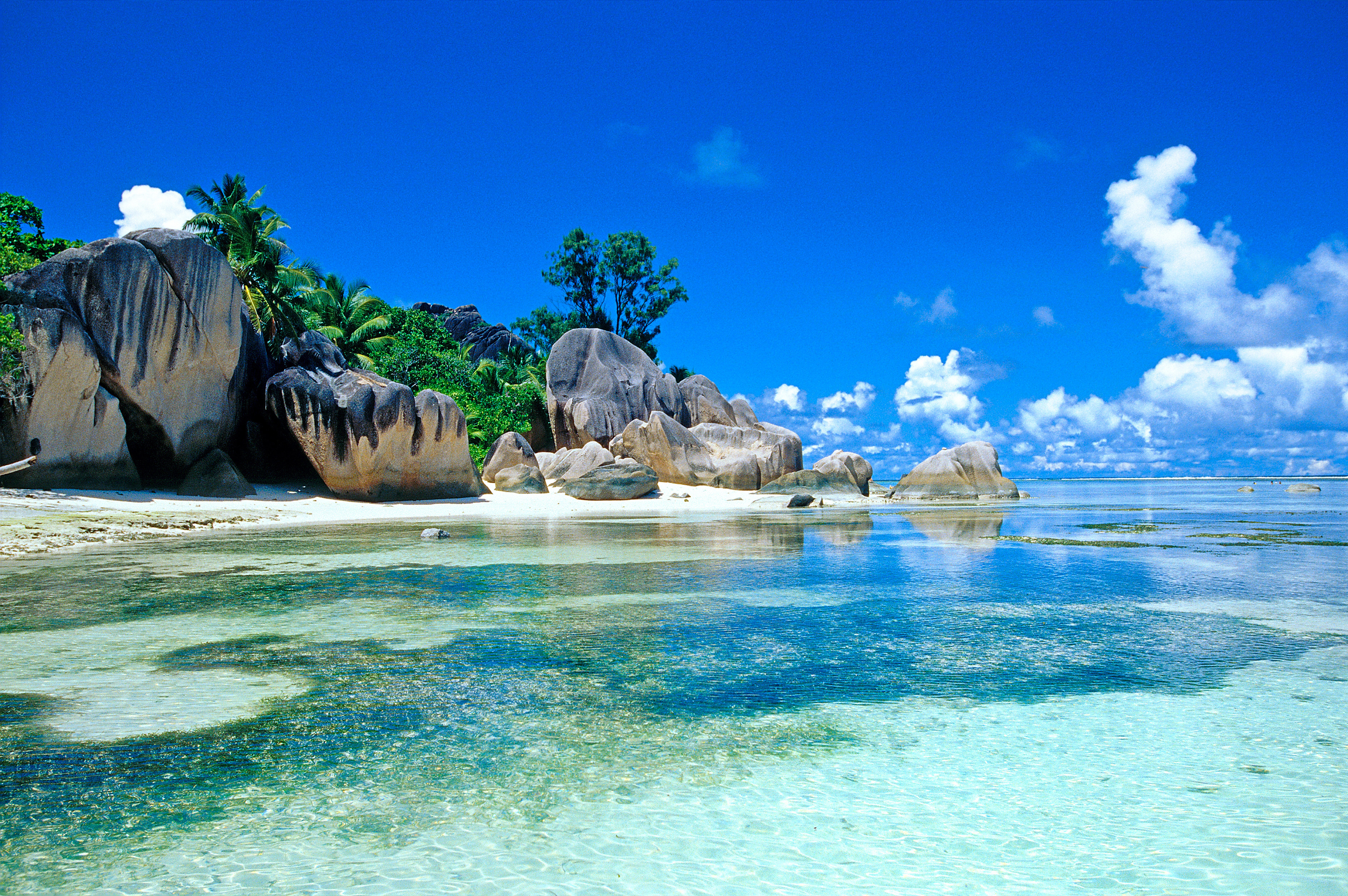 Lagoon Sea Seashore Seychelles Seychelles Islands Tropical Tropics 5000x3323