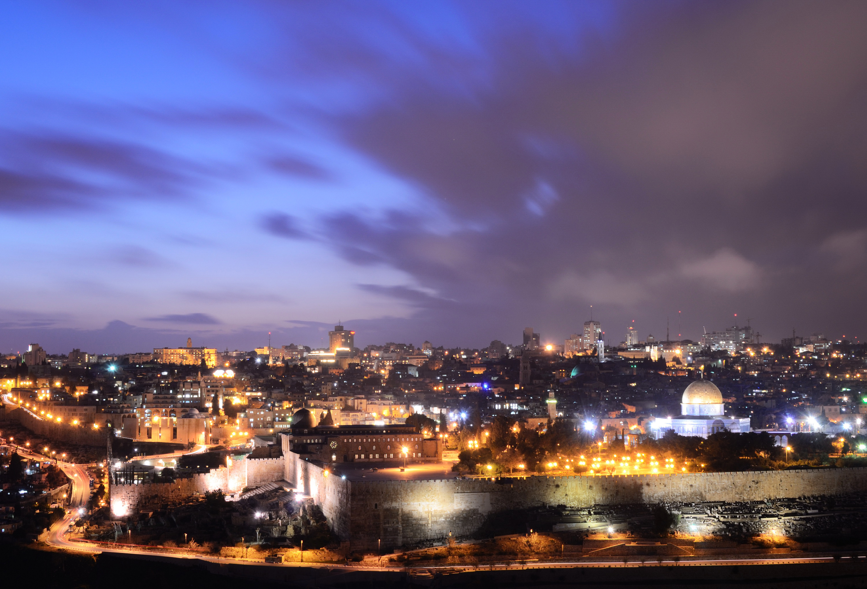 City Israel Jerusalem Light Night 3000x2040