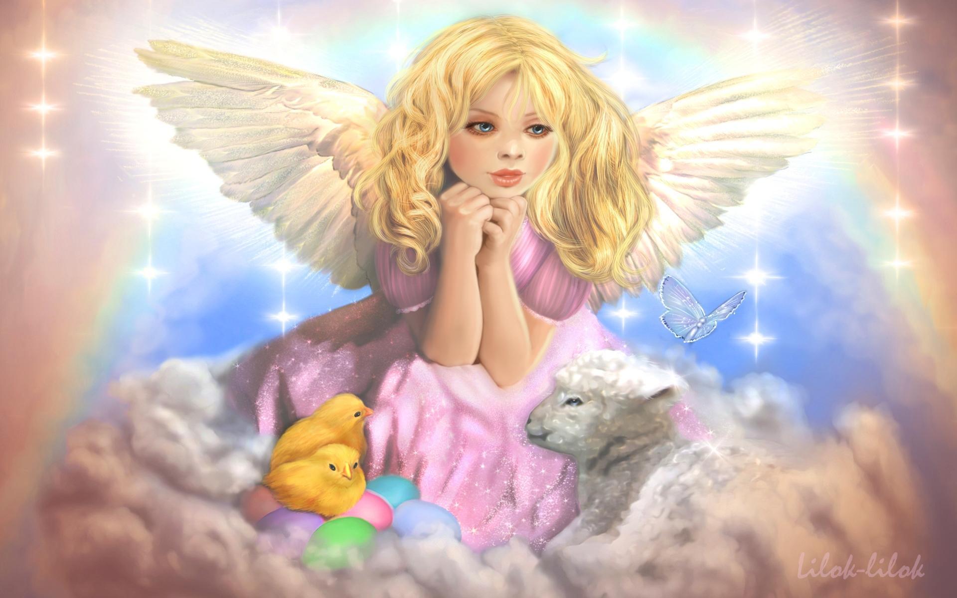 Butterfly Chick Easter Fairy Girl Holiday Lamb Little Girl Wings 1920x1200