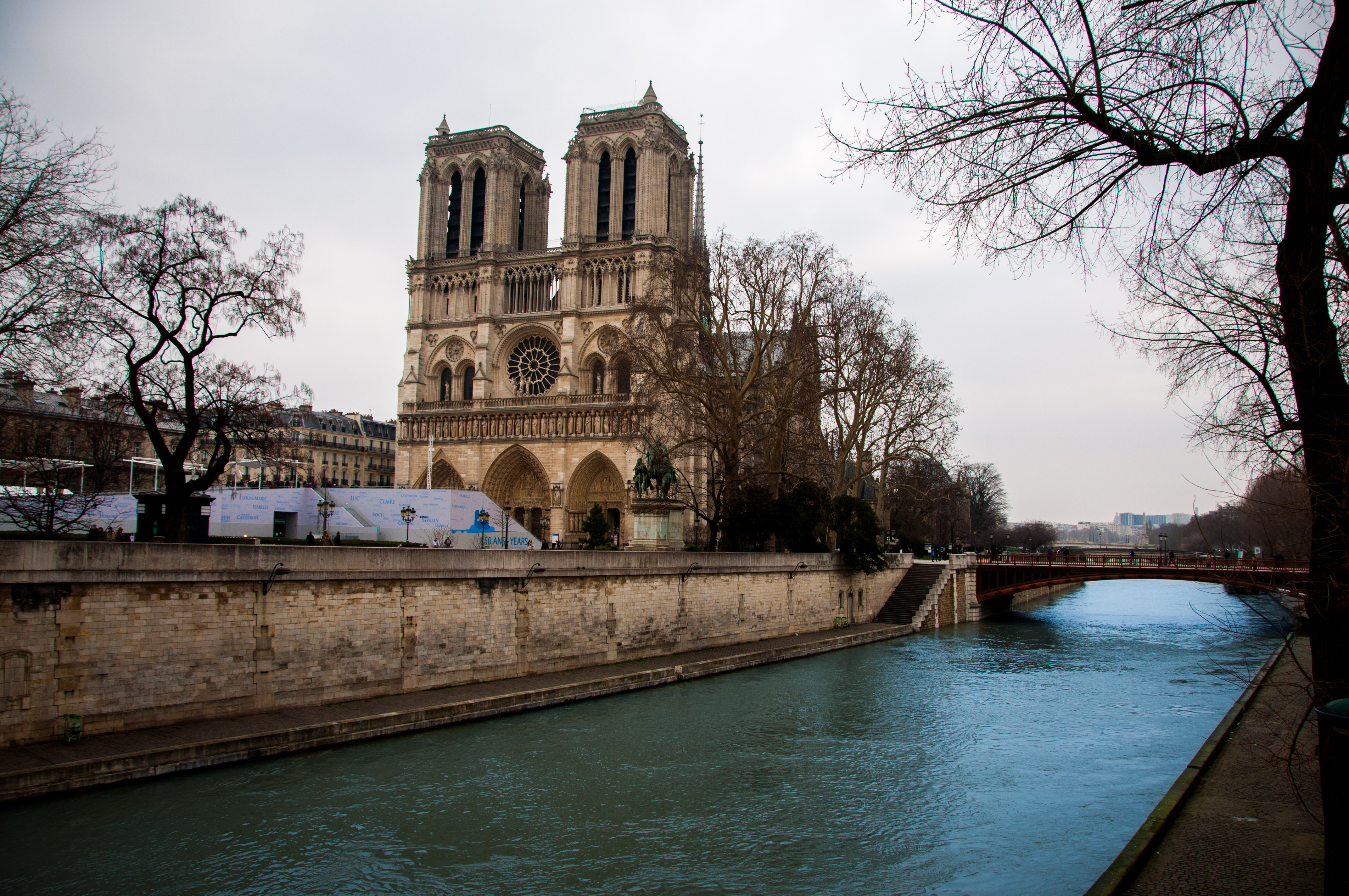 Architecture Building Cathedral Church Europe France Notre Dame De Paris Paris River 4288x2848