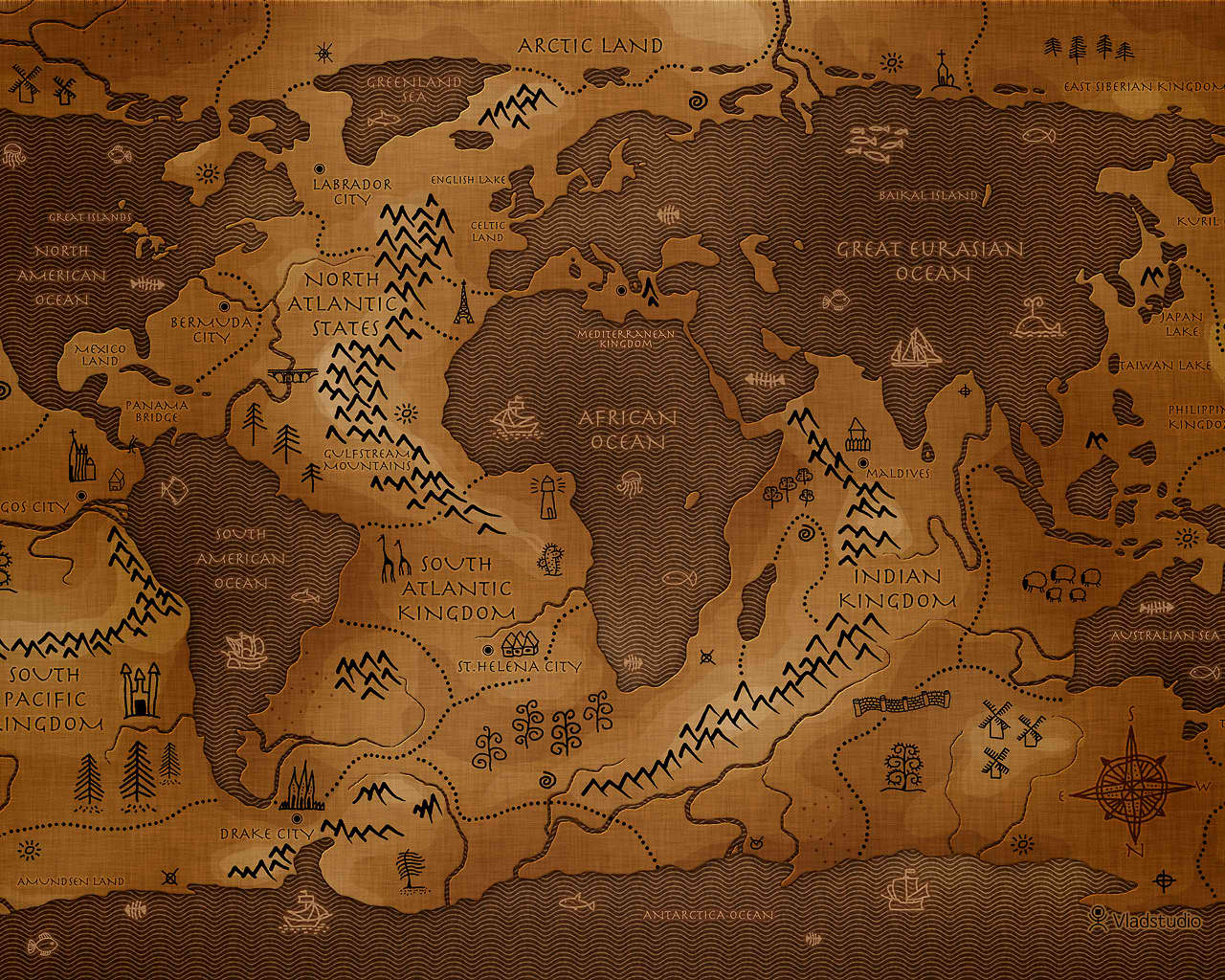 Misc World Map 1280x1024