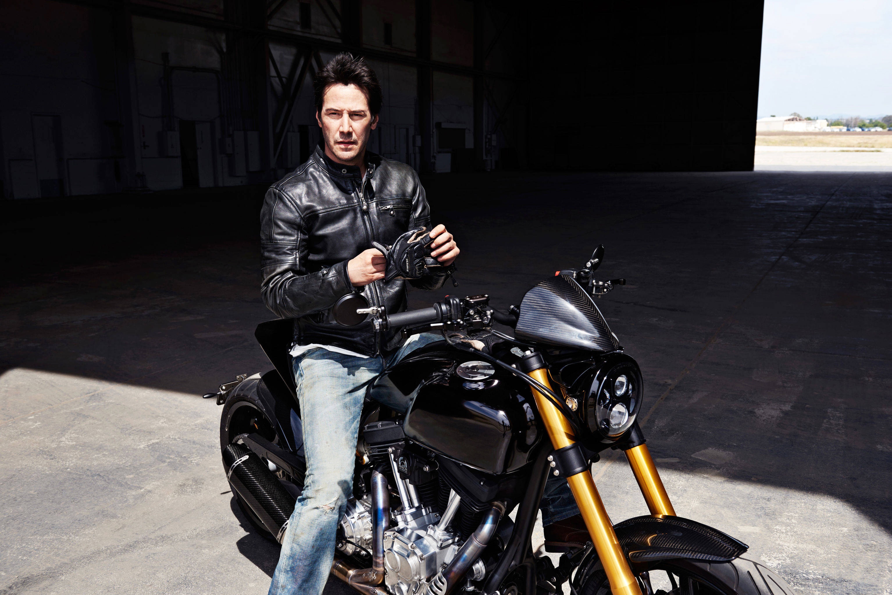 Actor American Keanu Reeves Motorcycle 3068x2048