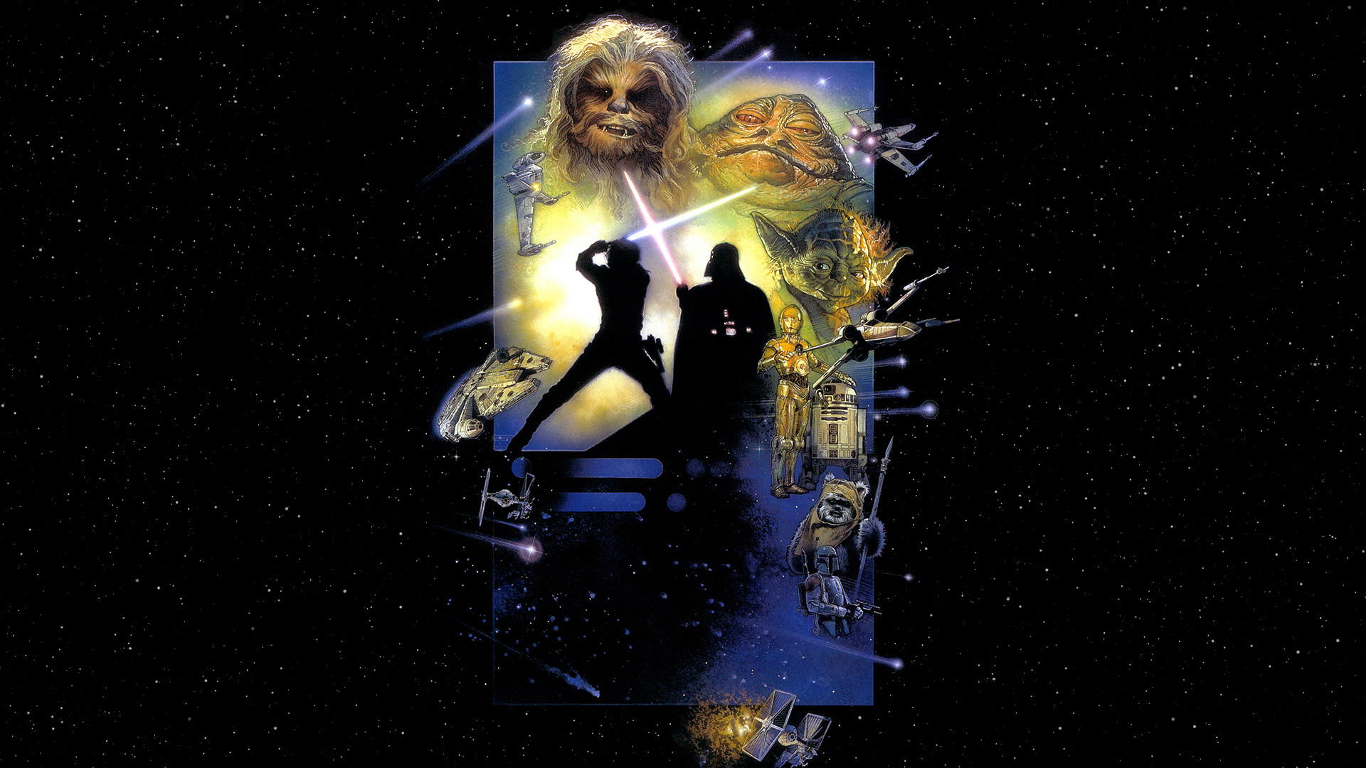 C 3po Chewbacca Darth Vader Ewok Jabba The Hutt Luke Skywalker Millennium Falcon R2 D2 Yoda 1920x1080