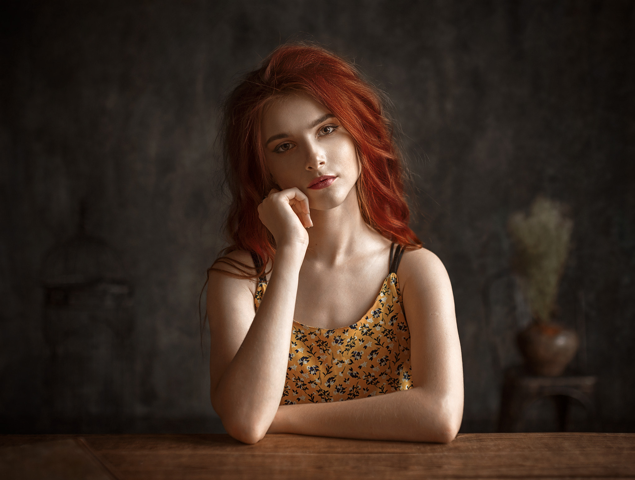 Women Model Redhead Portrait Looking At Viewer Albert Lesnoy 2048x1548