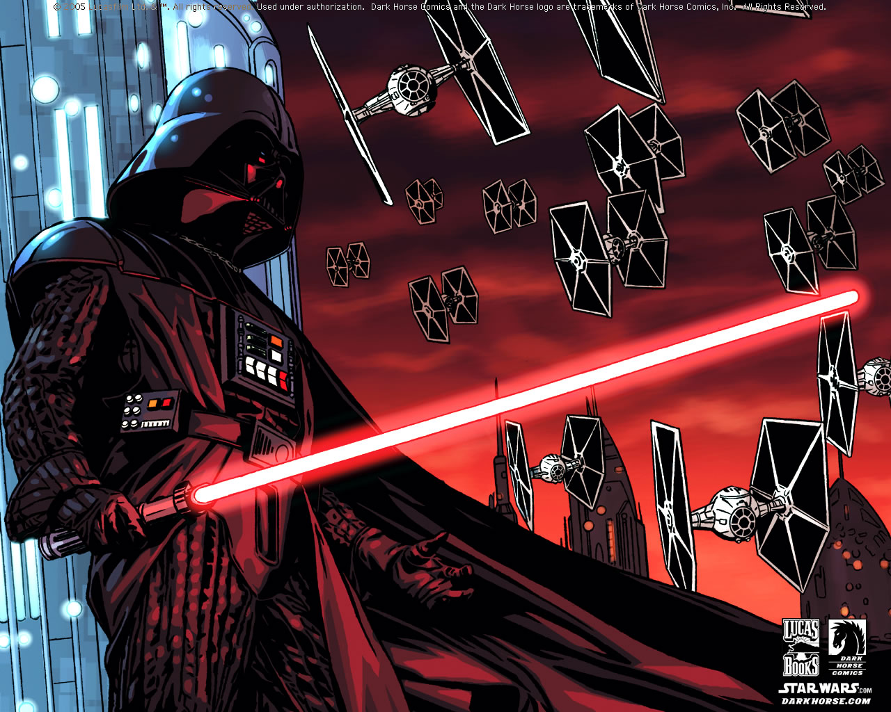 Dark Horse Comics Darth Vader Lightsaber Red Lightsaber Sith Star Wars Star Wars X Wing 1280x1024