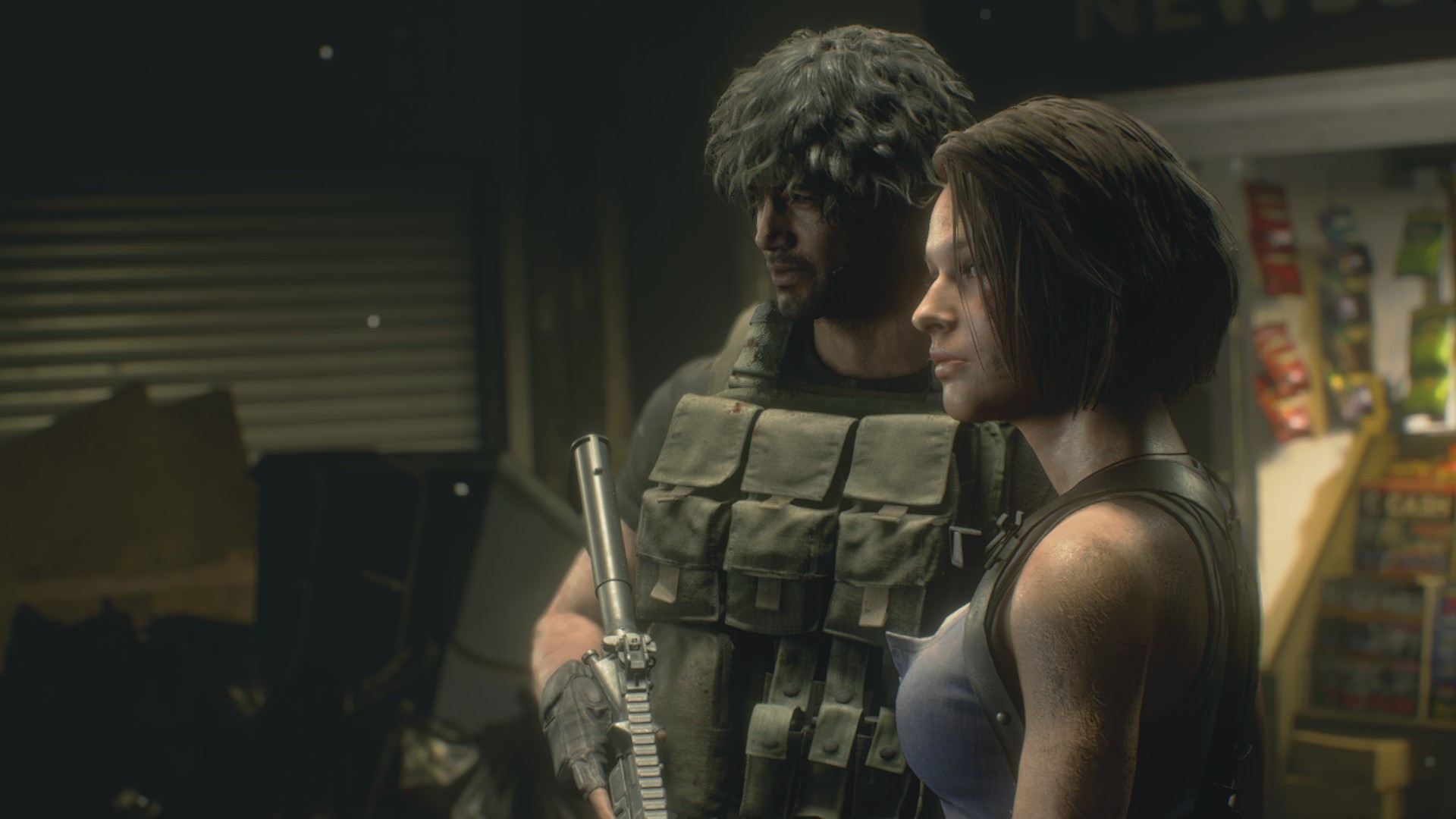 Jill Valentine Carlos Oliveira Resident Evil Resident Evil 3 Remake Video Games 1920x1080