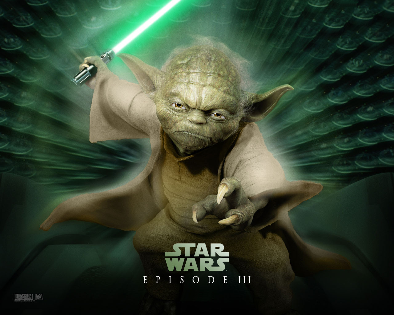 Green Lightsaber Jedi Lightsaber Pointed Ears Star Wars Star Wars Episode Iii Revenge Of The Sith Yo 1280x1024