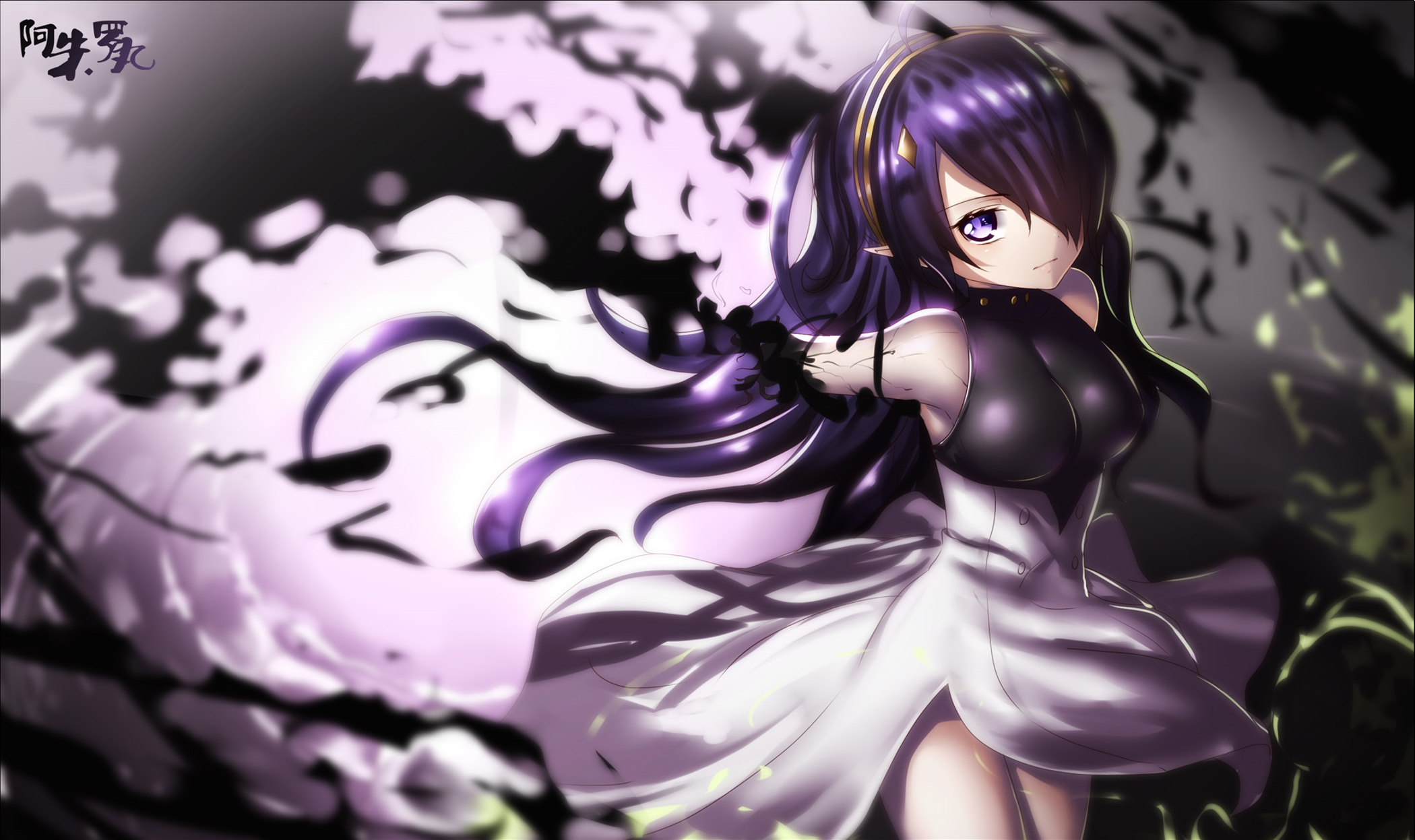 Asuramaru Seraph Of The End Dress Girl Headband Long Hair Pointed Ears Purple Eyes Purple Hair Serap 2100x1247