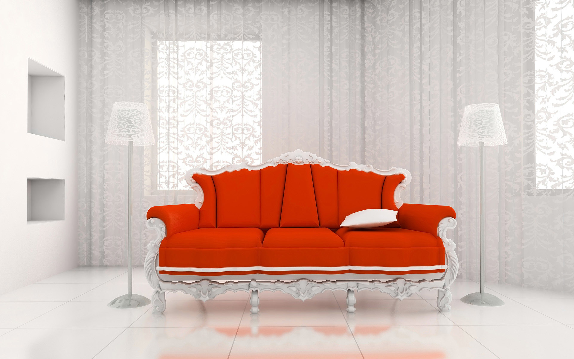 Cushion Furniture Lamp Living Room Sofa 1920x1200