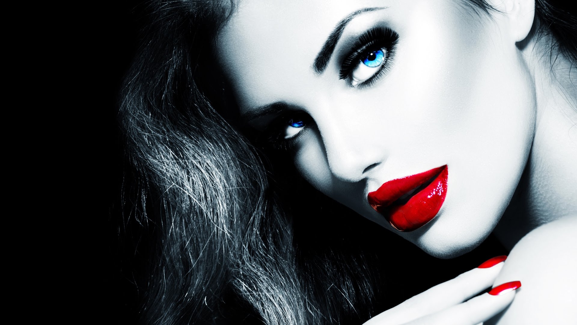 Anna Subbotina Blue Eyes Face Girl Lipstick Model Woman 1920x1080