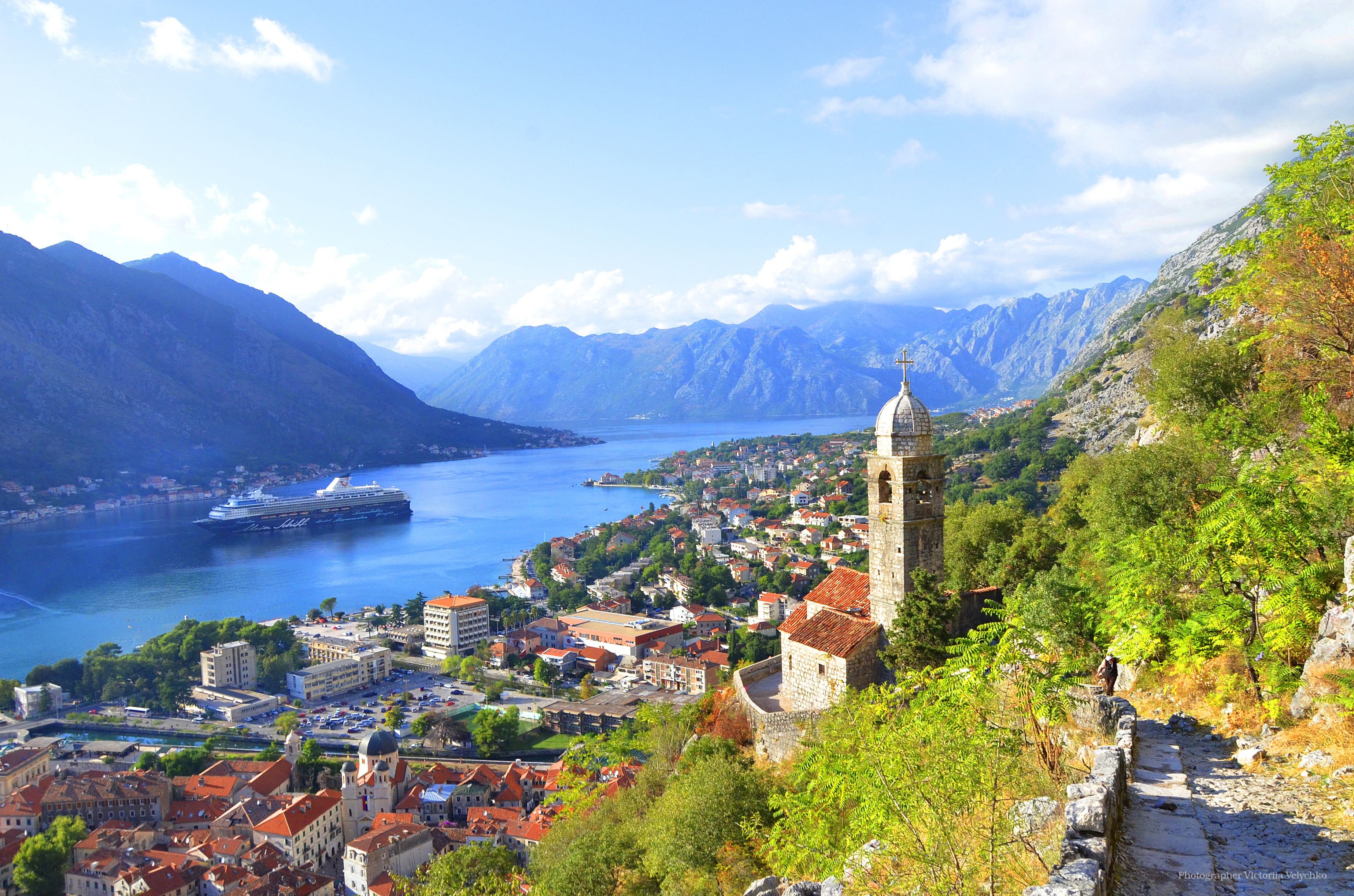 Cruise Ship Landscape Montenegro River Town 3696x2448