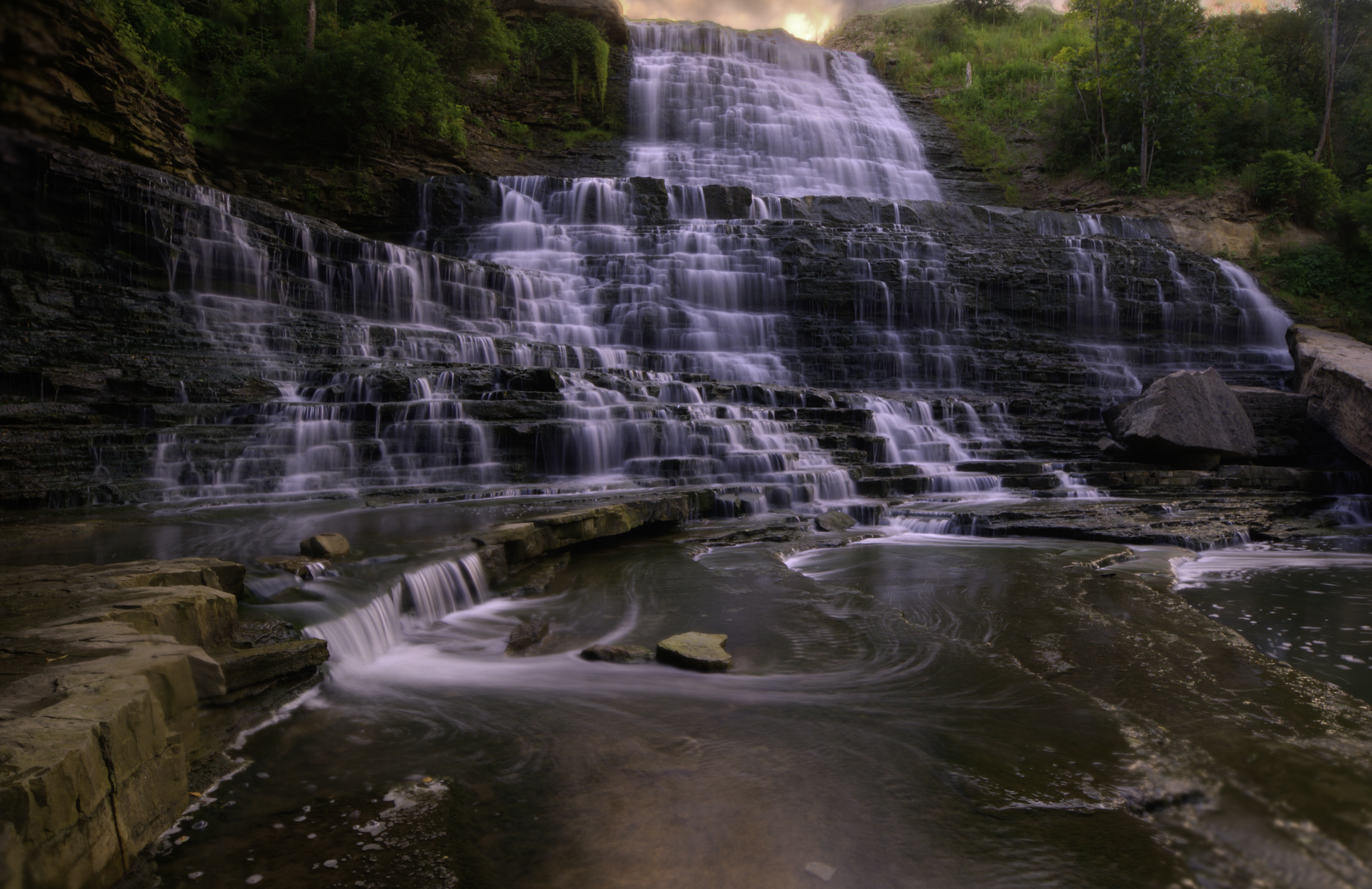 Albion Falls Canada Rock Waterfall 4617x2991