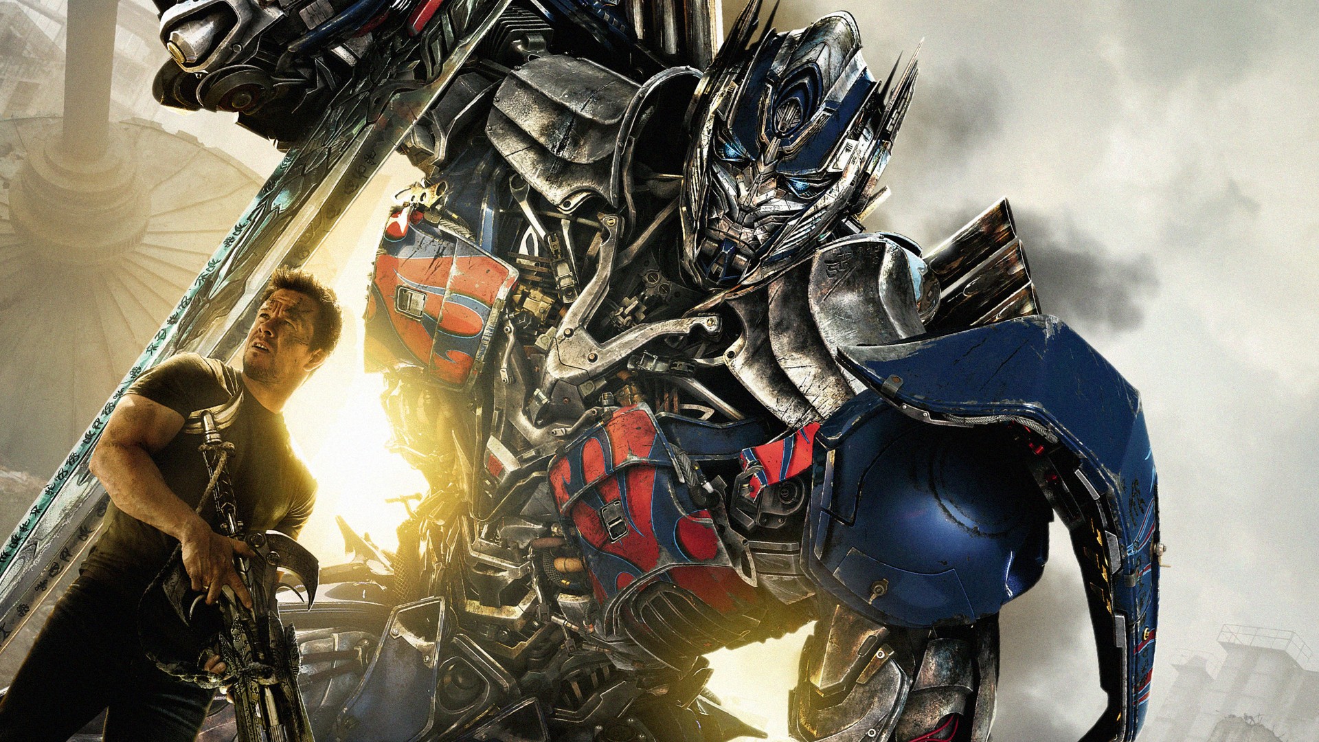 Cade Yeager Mark Wahlberg Optimus Prime Transformers Transformers Age Of Extinction 1920x1080