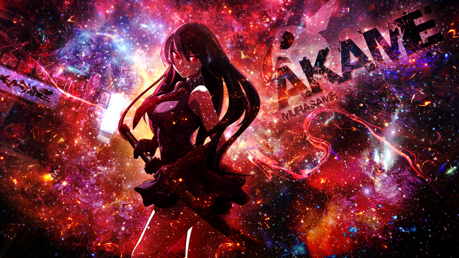 Akame Akame Ga Kill Akame Ga Kill Anime Black Dress Black Hair Dress Girl Katana Long Hair Red Eyes  1920x1080