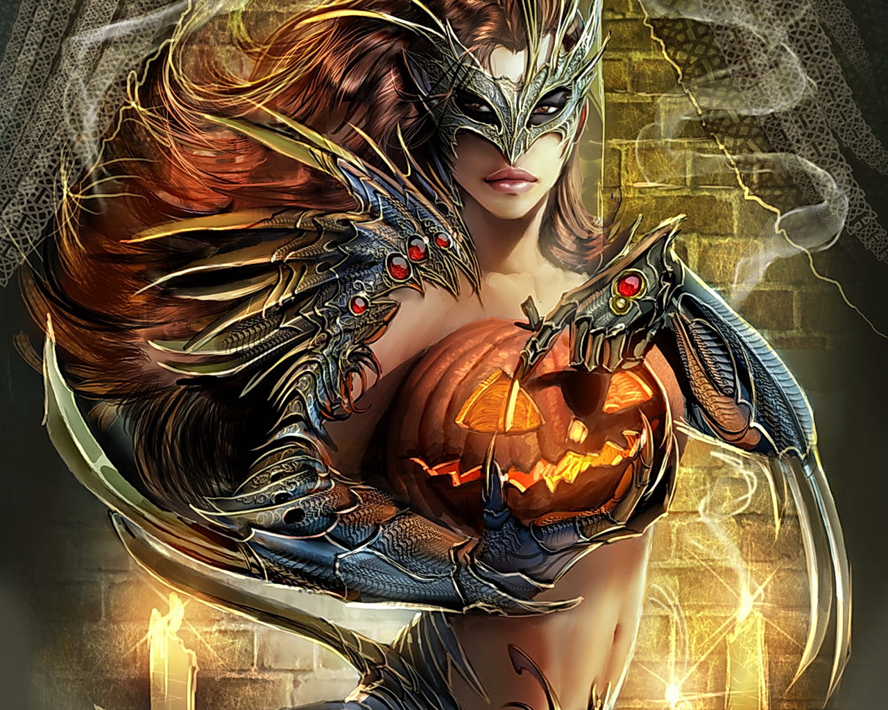 Halloween Pumpkin Witch Witchblade 1280x1024