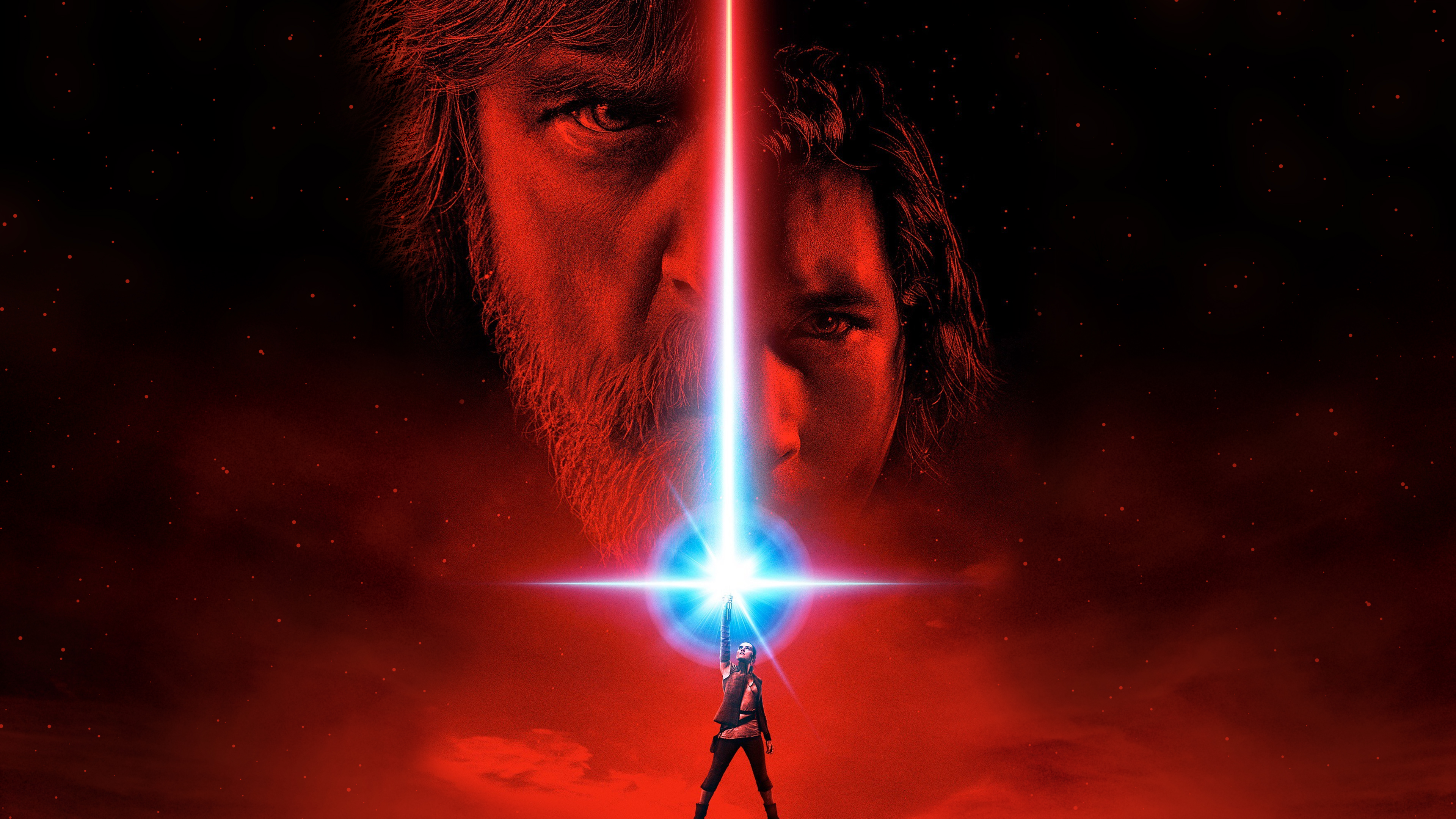 Adam Driver Daisy Ridley Kylo Ren Luke Skywalker Mark Hamill Rey Star Wars Star Wars Star Wars The L 3840x2160