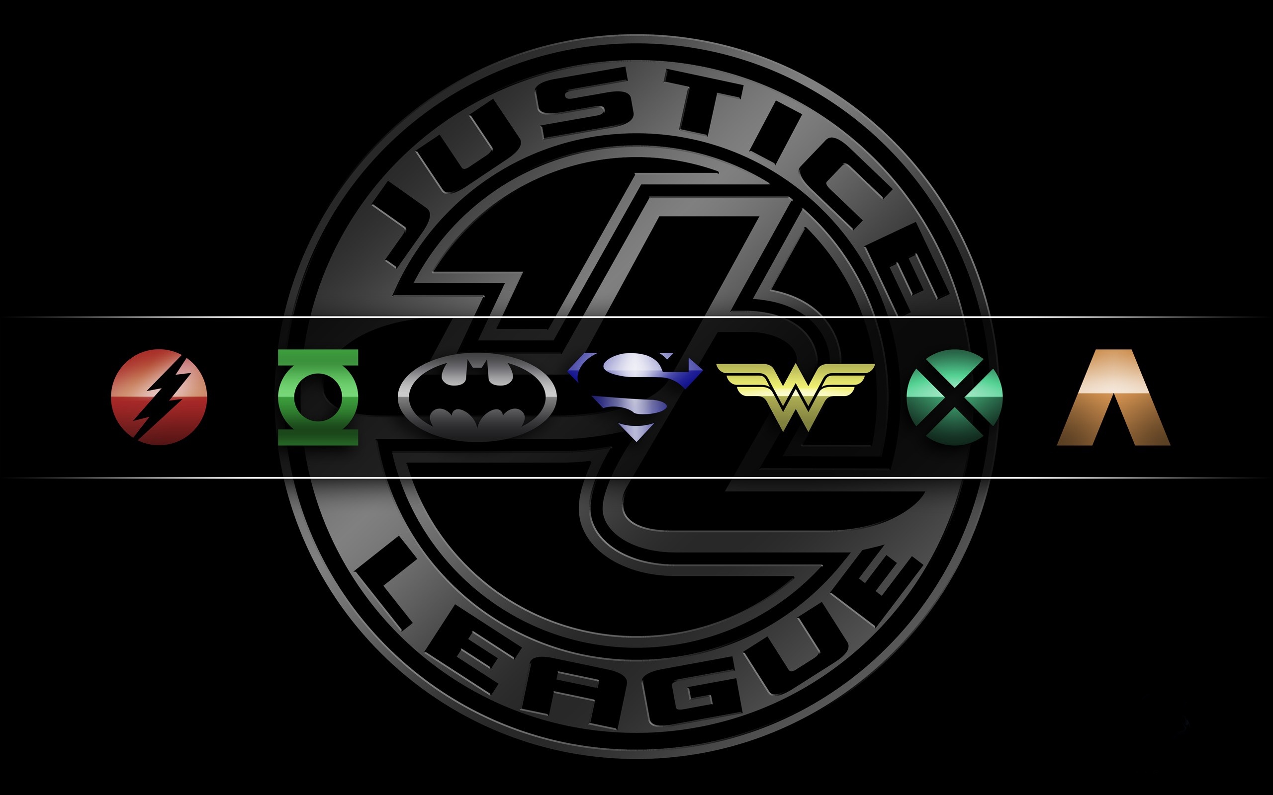 Batman Cyborg Dc Comics Dc Comics Flash Green Lantern Justice League Logo Martian Manhunter Superman 2560x1600