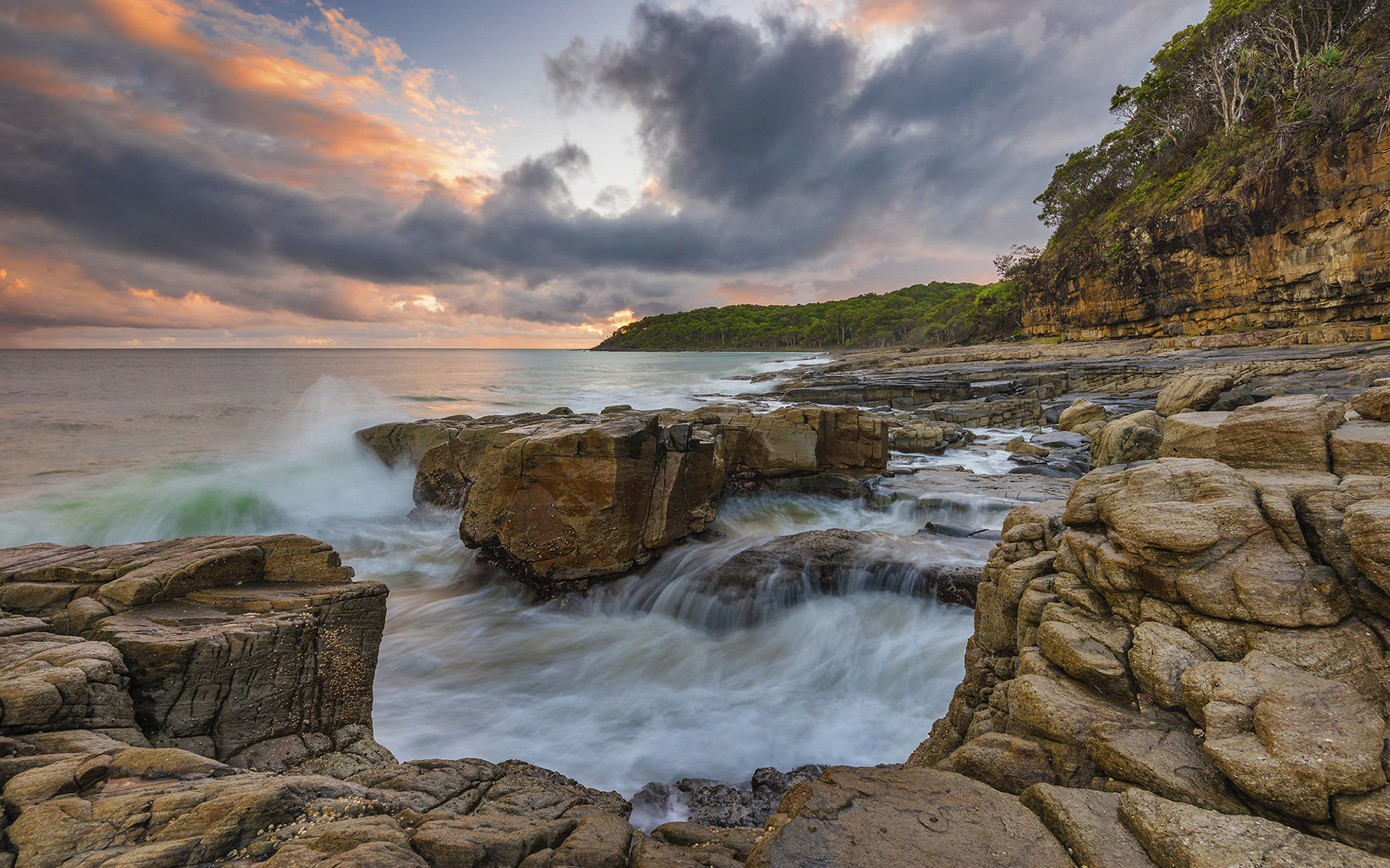 Australia Beach Coast Coastline Earth Horizon Ocean Queensland Rock Sea 1920x1200