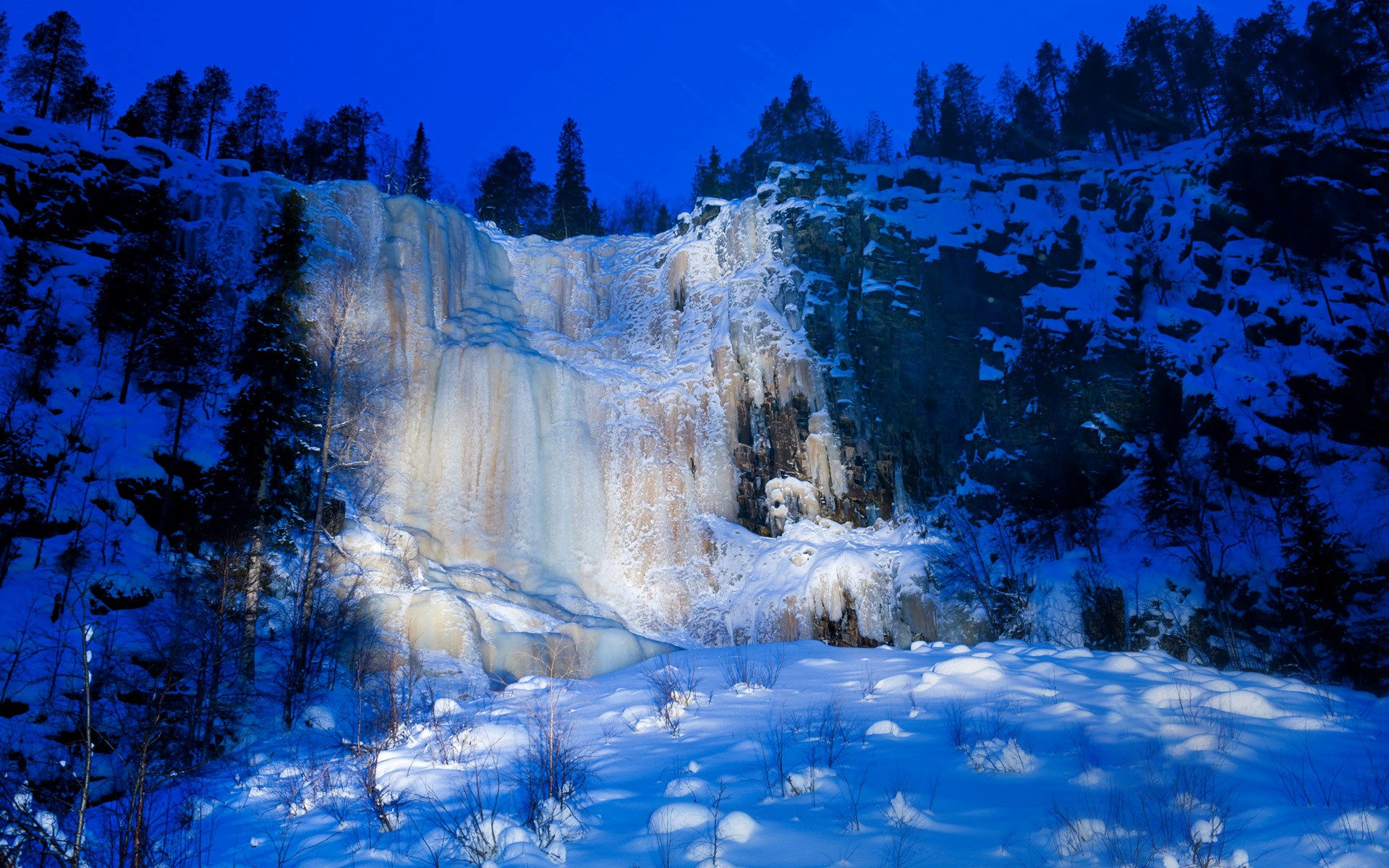 Earth Finland Frozen Waterfall Winter 1920x1200