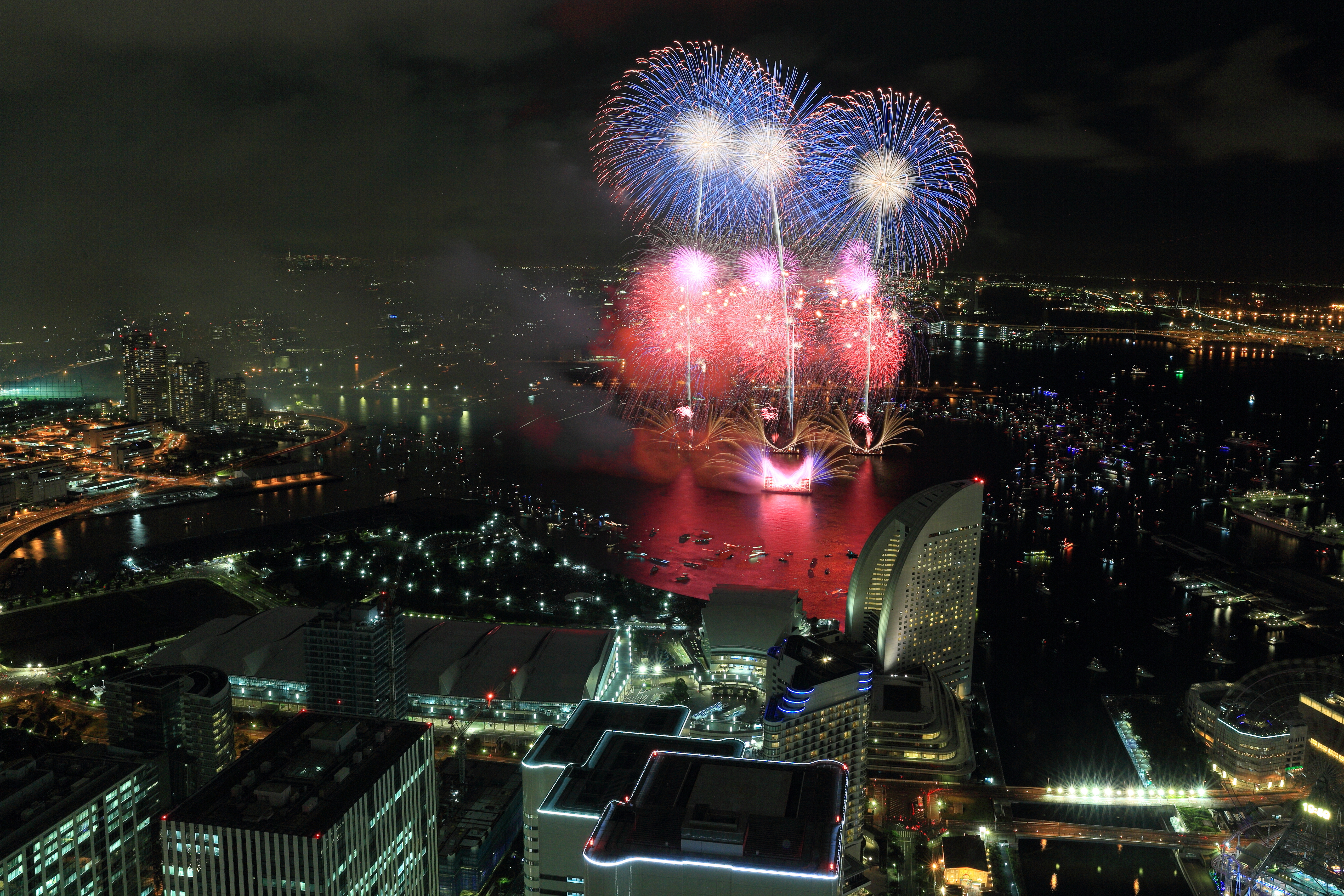 City Cityscape Fireworks Japan Light Night Yokohama 5139x3426