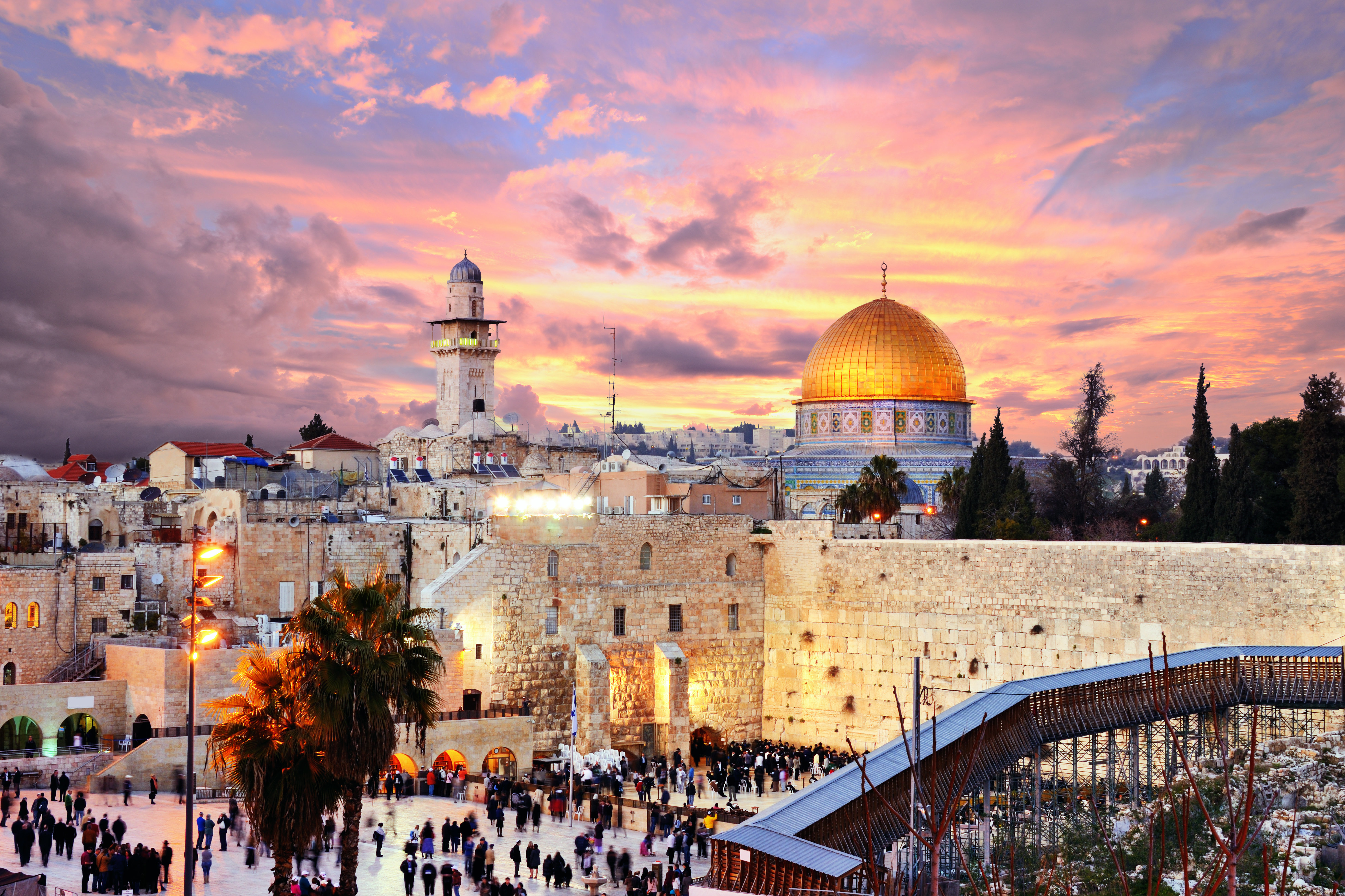 Building Dome Gold Jerusalem Sunset 4925x3283