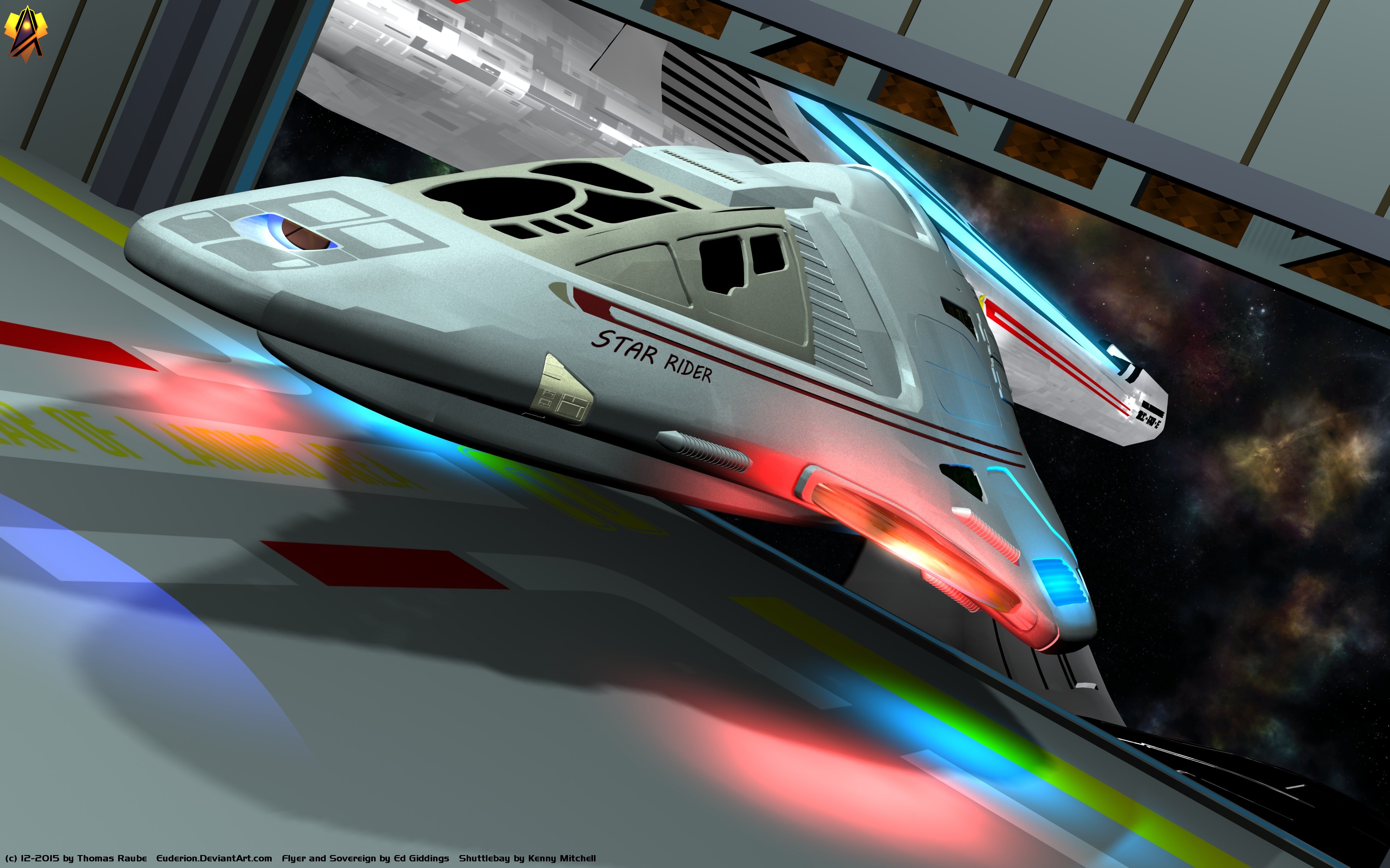 Delta Flyer Sci Fi Shuttle Star Trek Starship 4400x2750