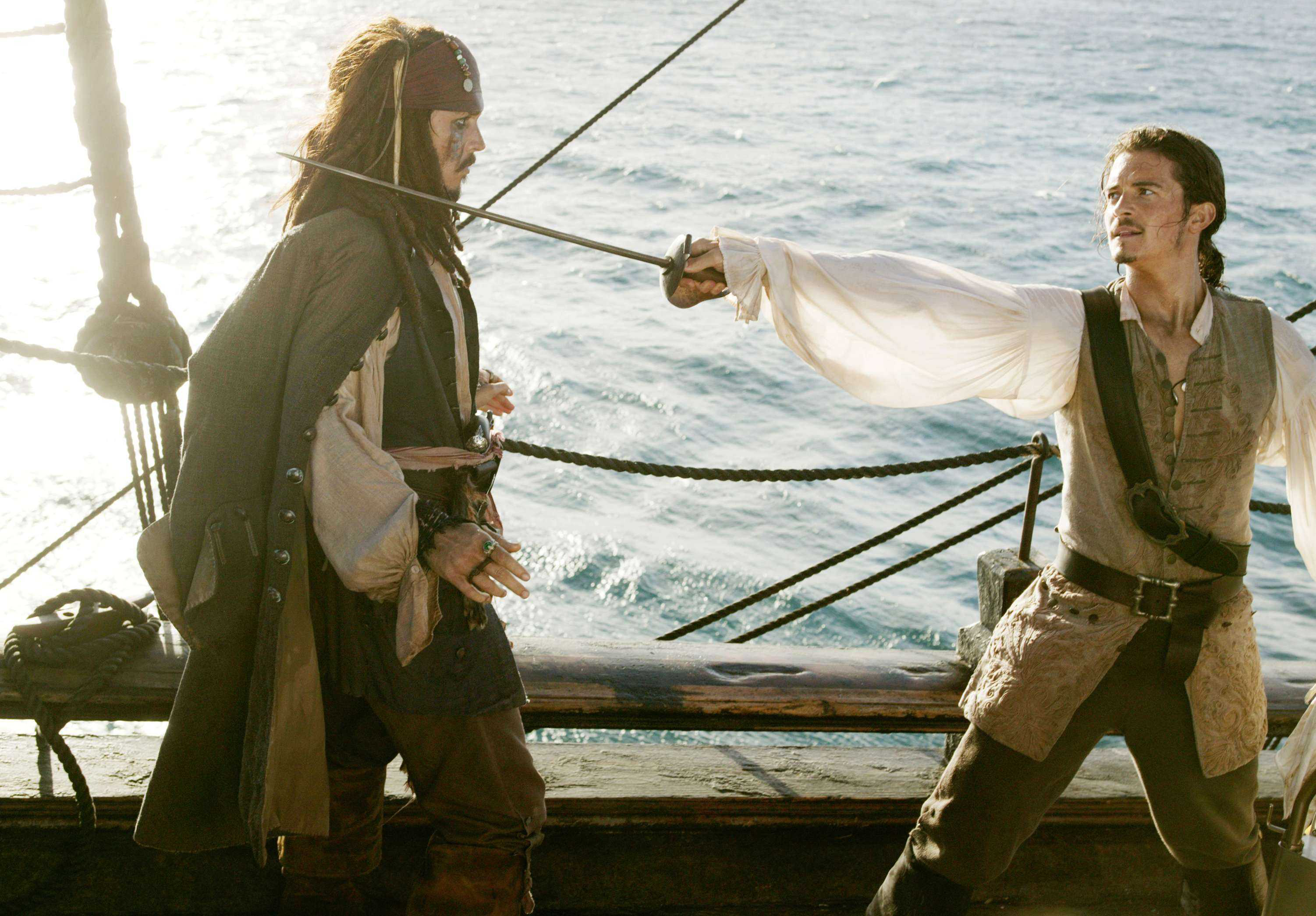 Jack Sparrow Johnny Depp Orlando Bloom Will Turner 3003x2090