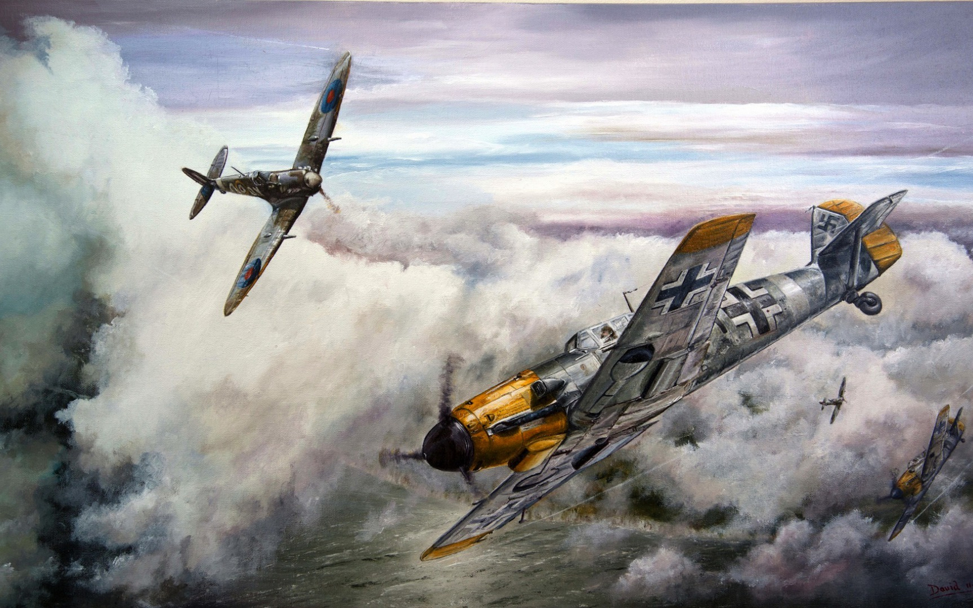 Messerschmitt Bf 109 Supermarine Spitfire 1920x1200
