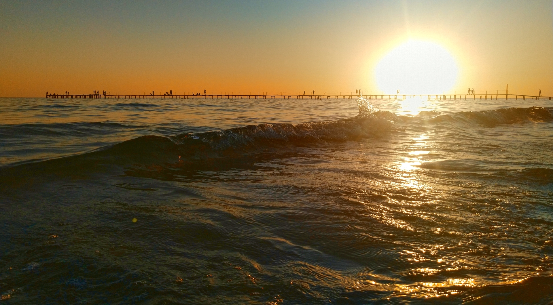 Sea Black Sea Sunset Waves 1920x1060