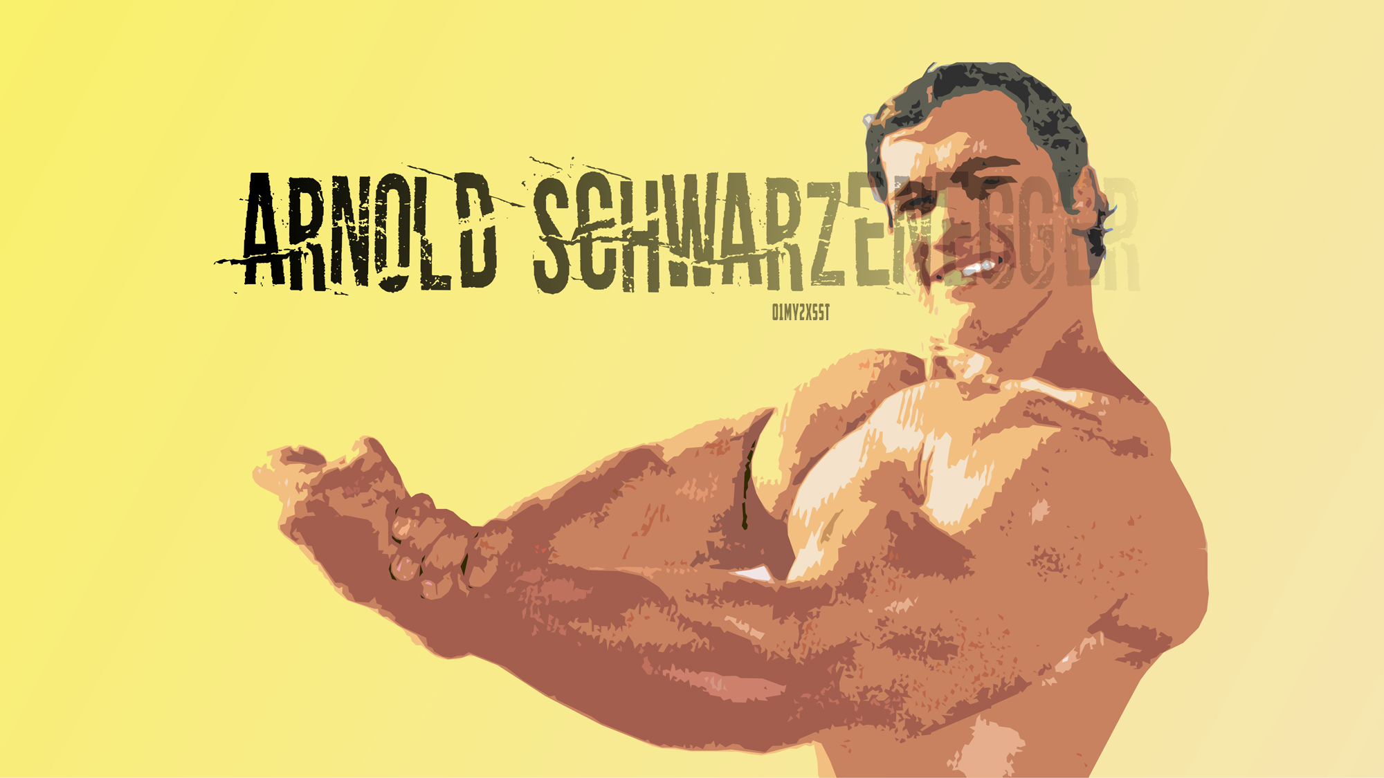 Actor Arnold Schwarzenegger Artwork Bodybuilding Muscle Portrait Retro 2000x1125