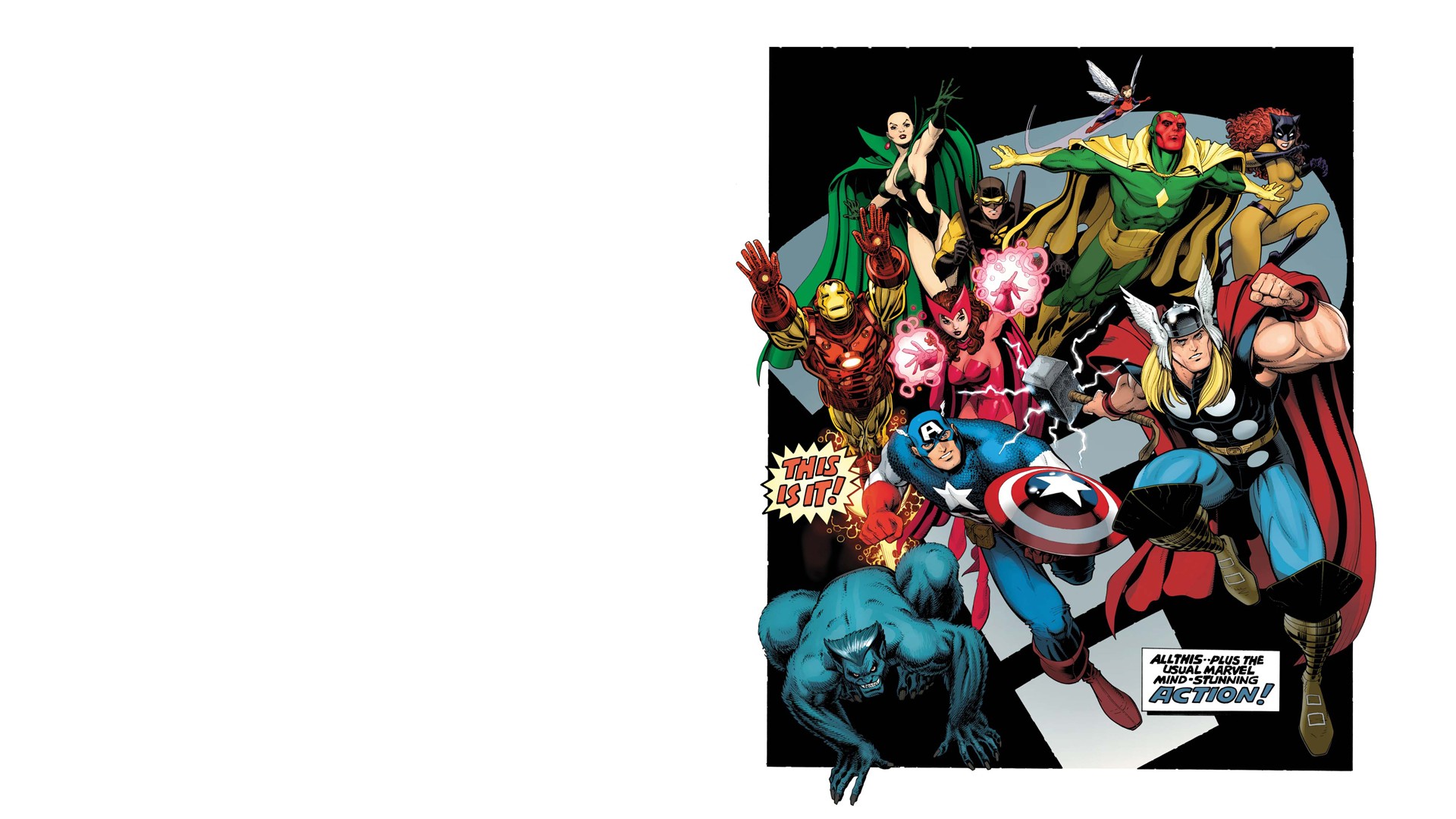 Beast Marvel Comics Captain America Iron Man Scarlet Witch Thor Vision Marvel Comics Wasp Marvel Com 1920x1080
