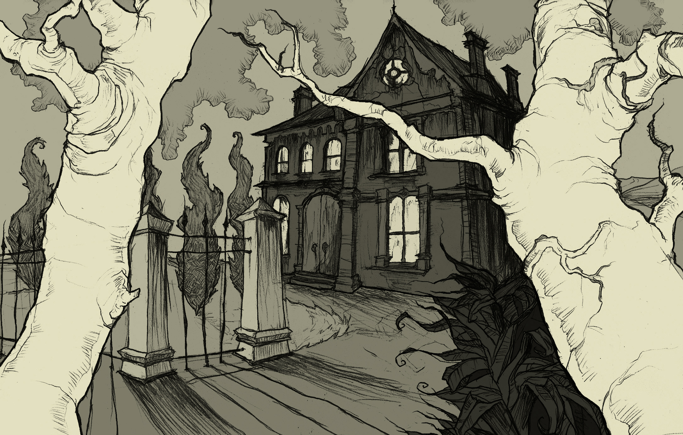 Dark Haunted Haunted House 2200x1400
