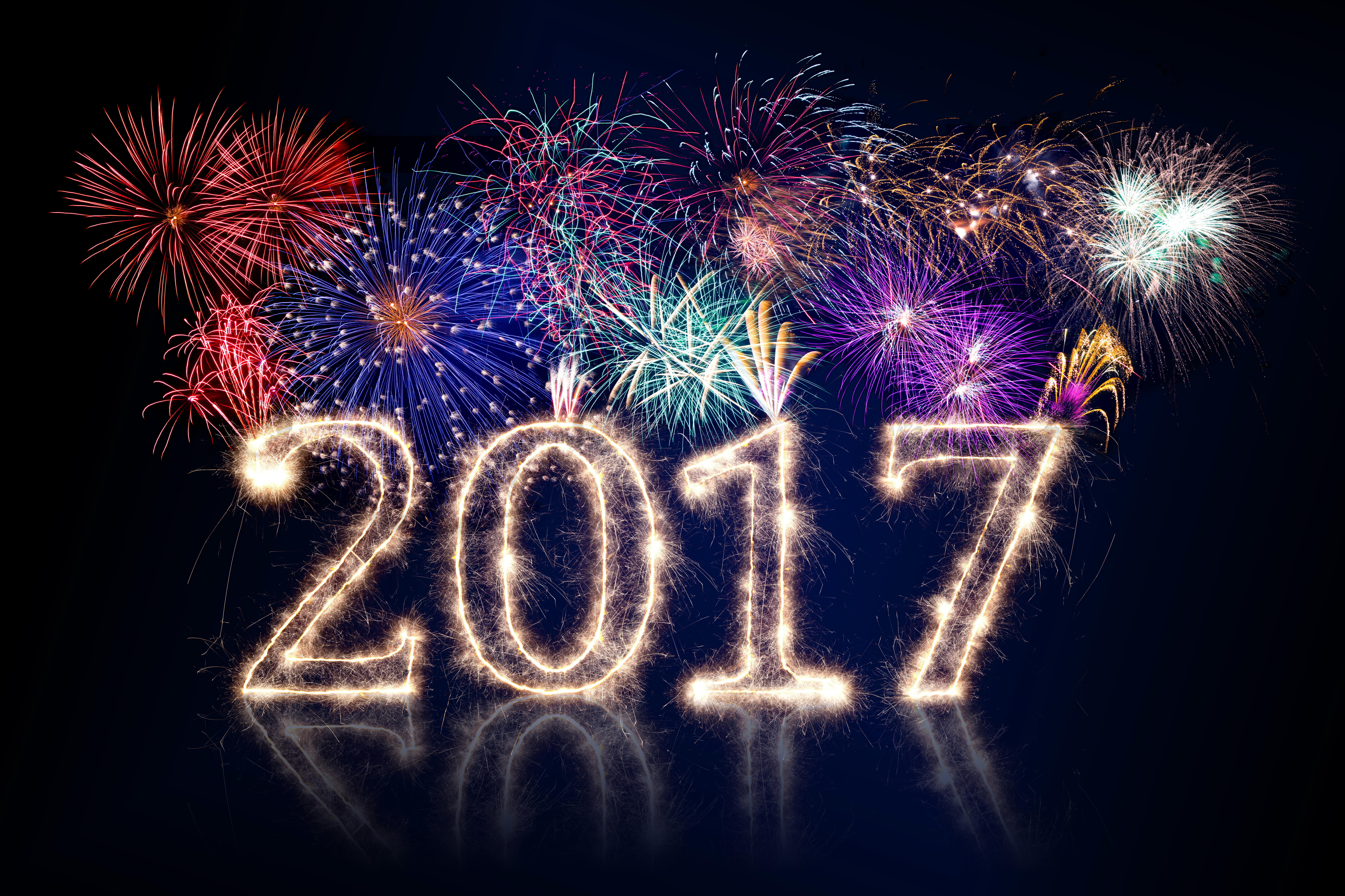 Fireworks New Year New Year 2017 9000x6000