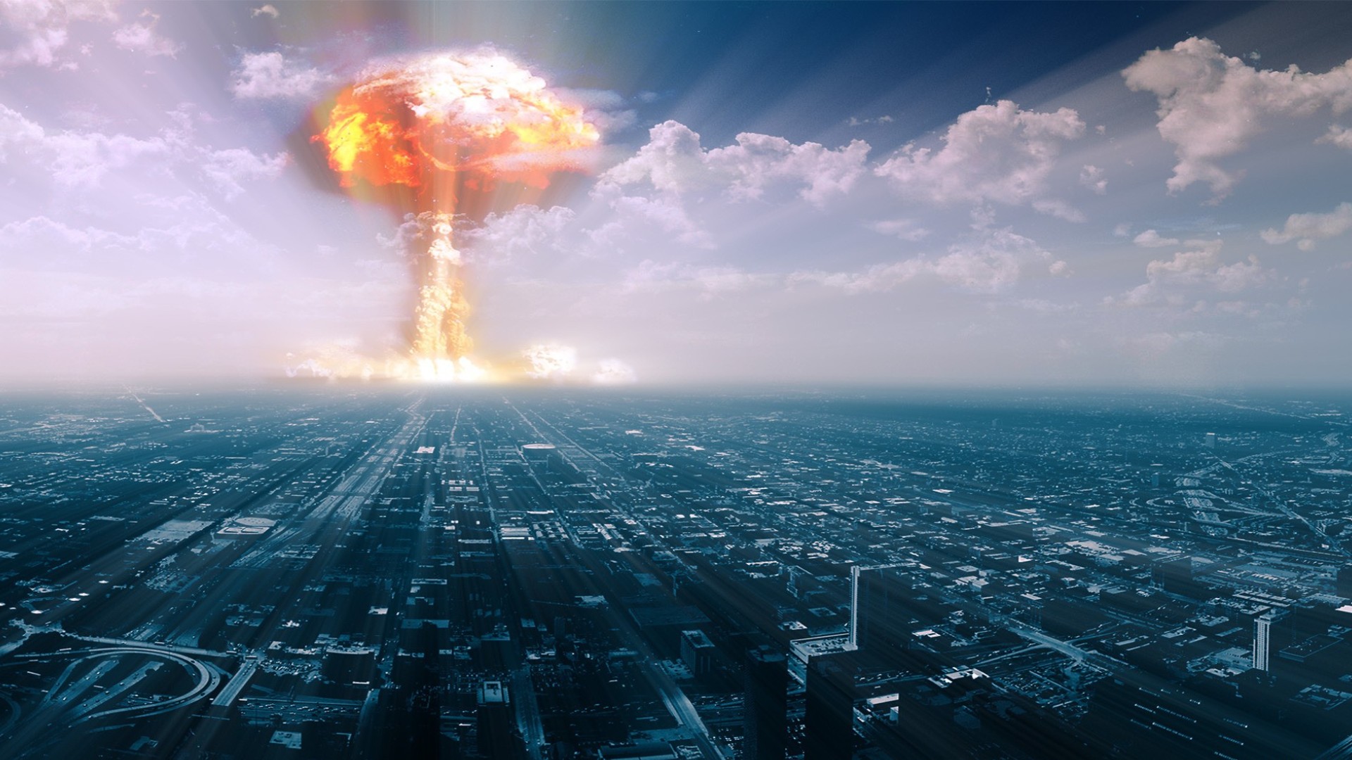 City Nuclear Explosion 1920x1080