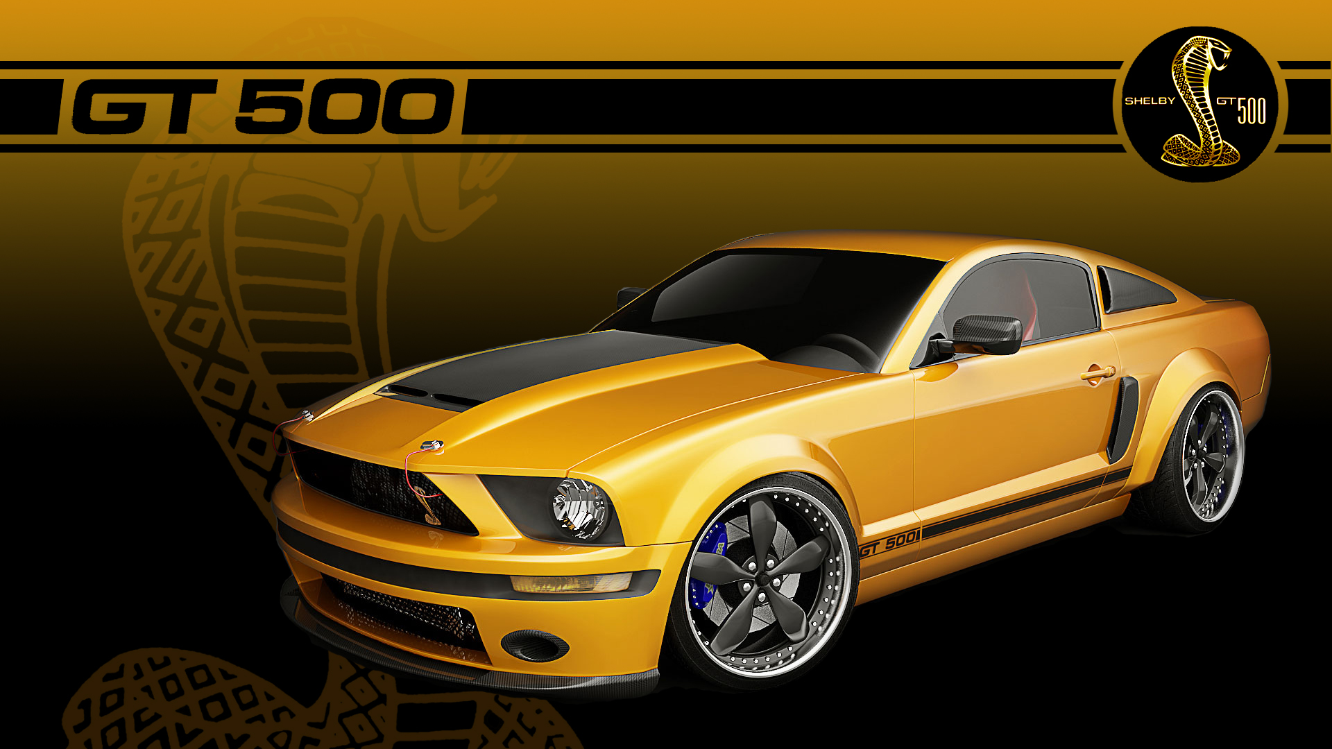 Car Ford Ford Mustang Ford Mustang Shelby Gt500 Gold Vehicle 1920x1080