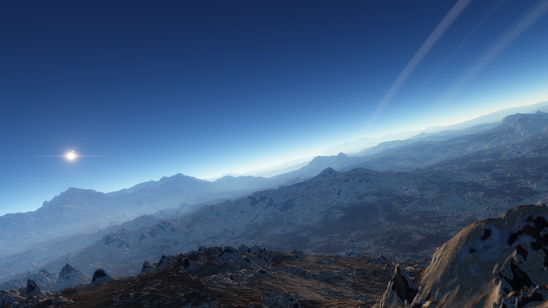 Mountain Planet Sky Space Engine Star 1920x1080
