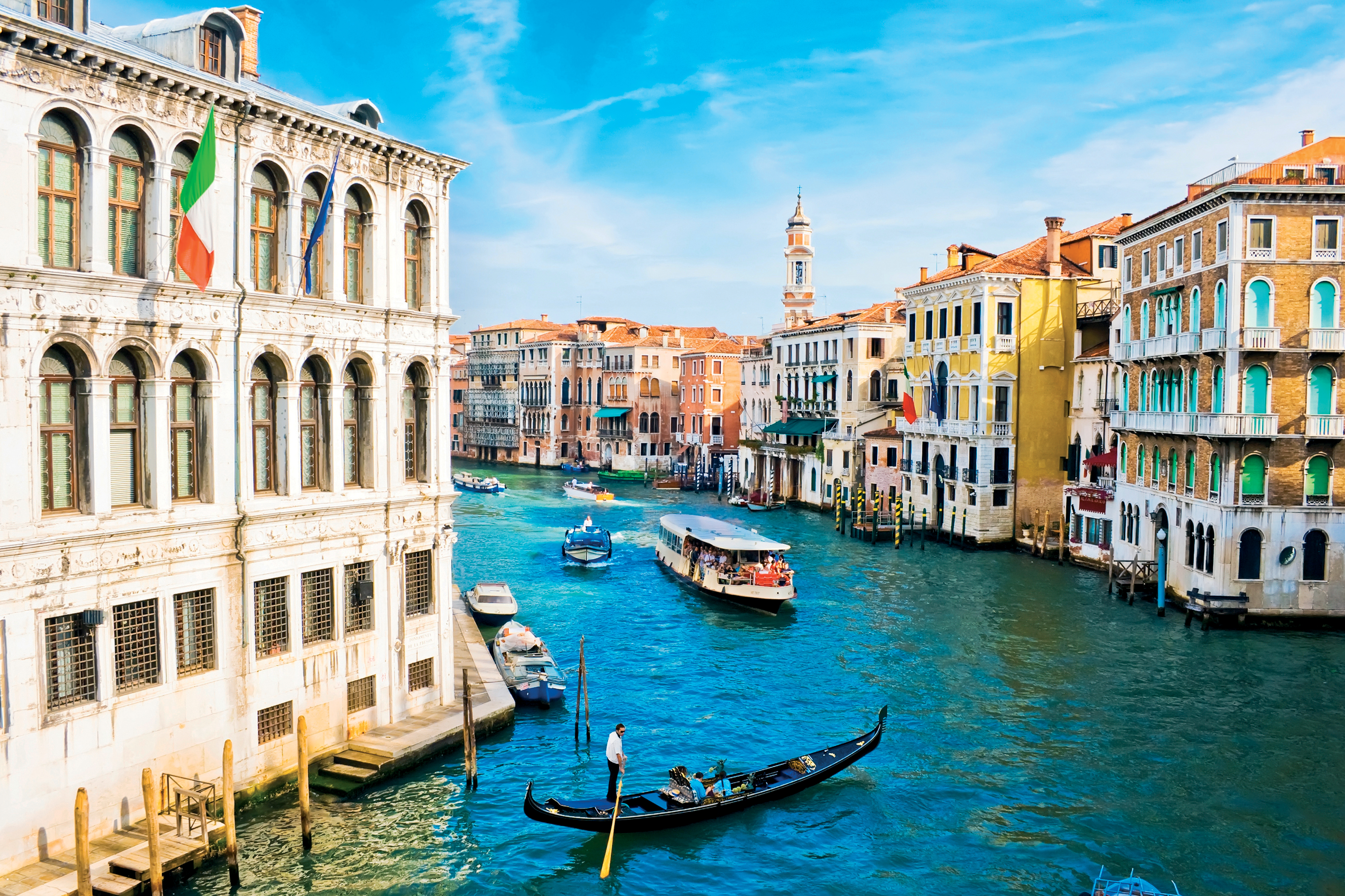 Canal City Gondola Italy Venice 5100x3400