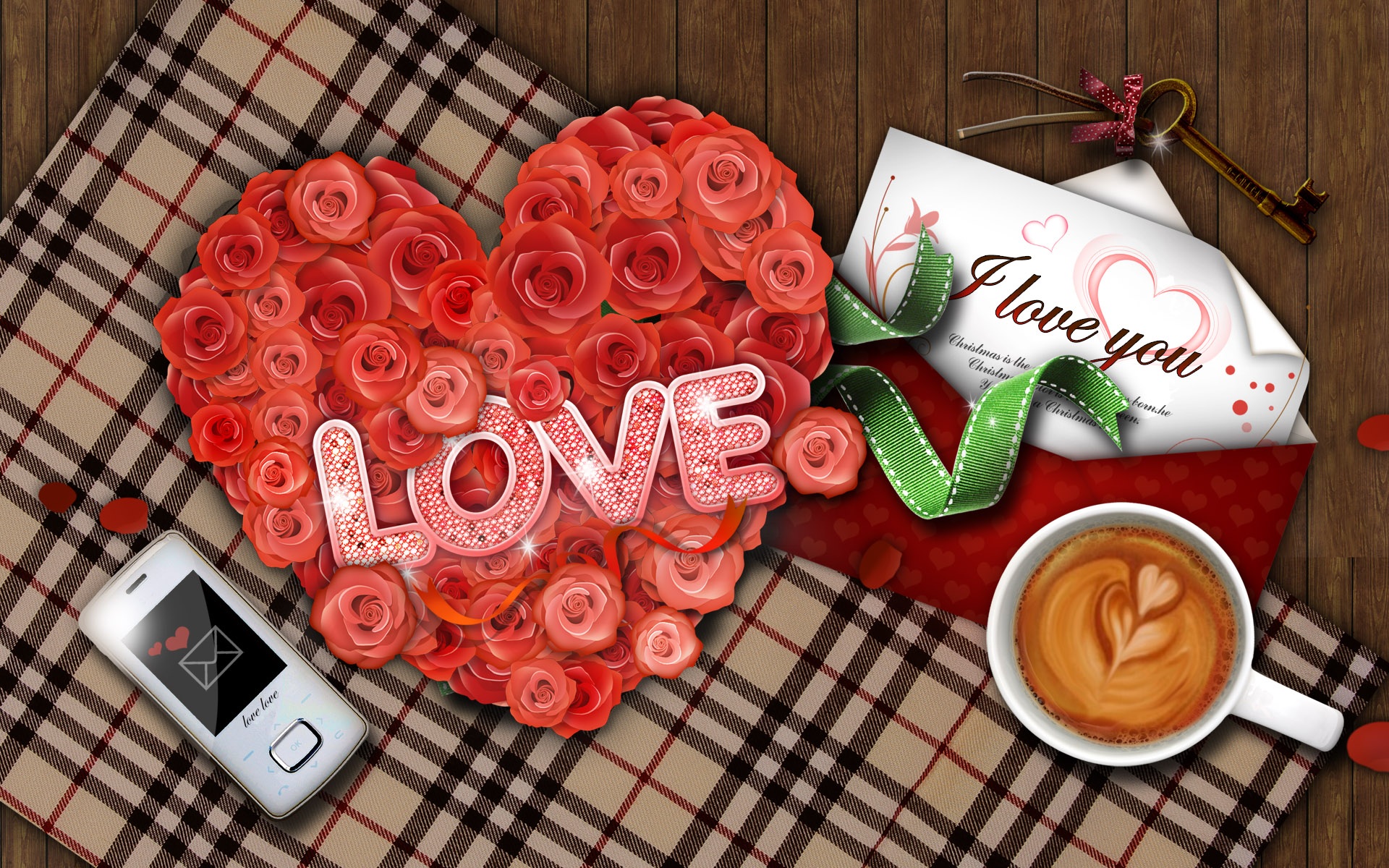 Coffee Holiday Key Love Phone Rose Valentine 039 S Day 1920x1200